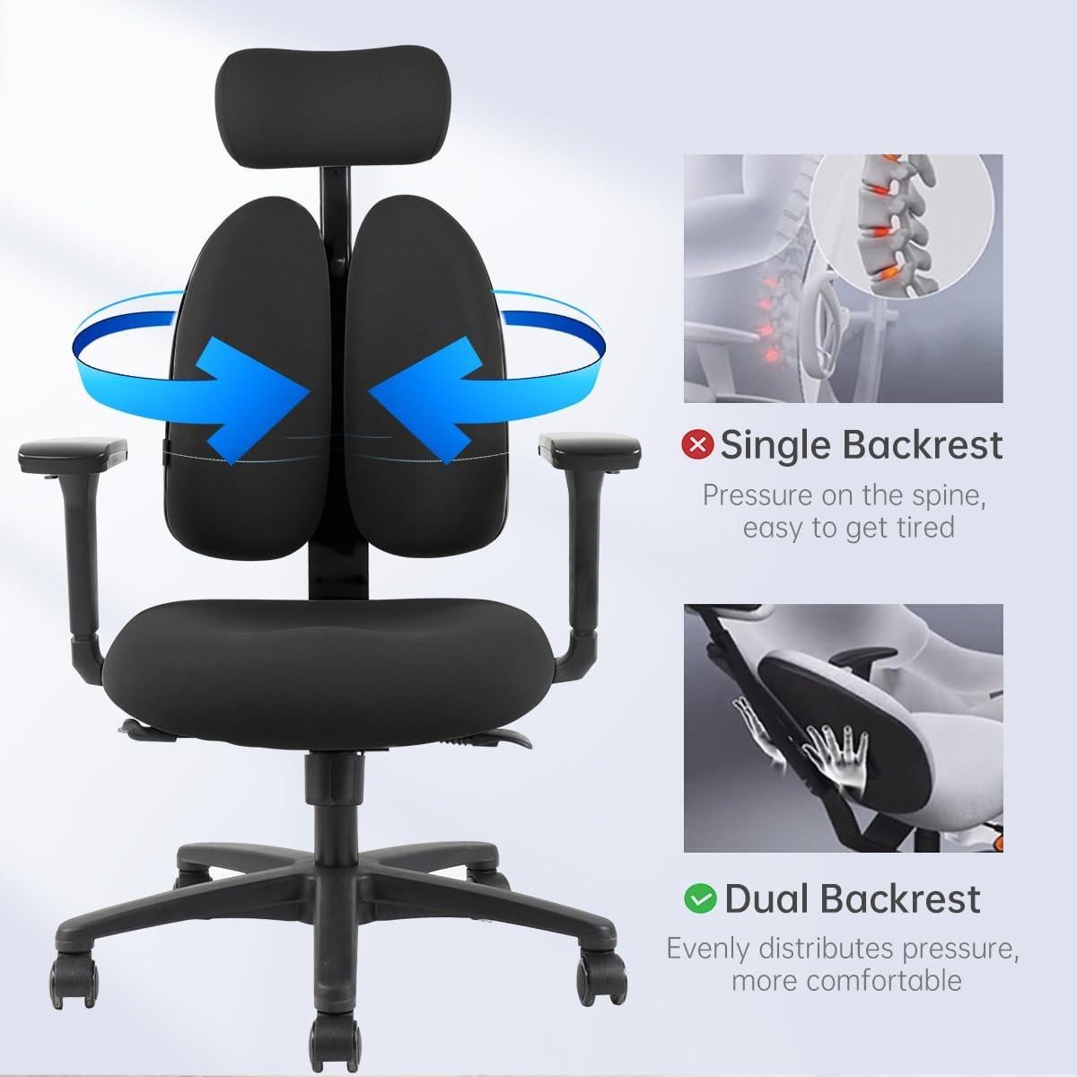 Silla de Oficina Ergonómica DERSITE KJ-DE-C con Soporte Lumbar