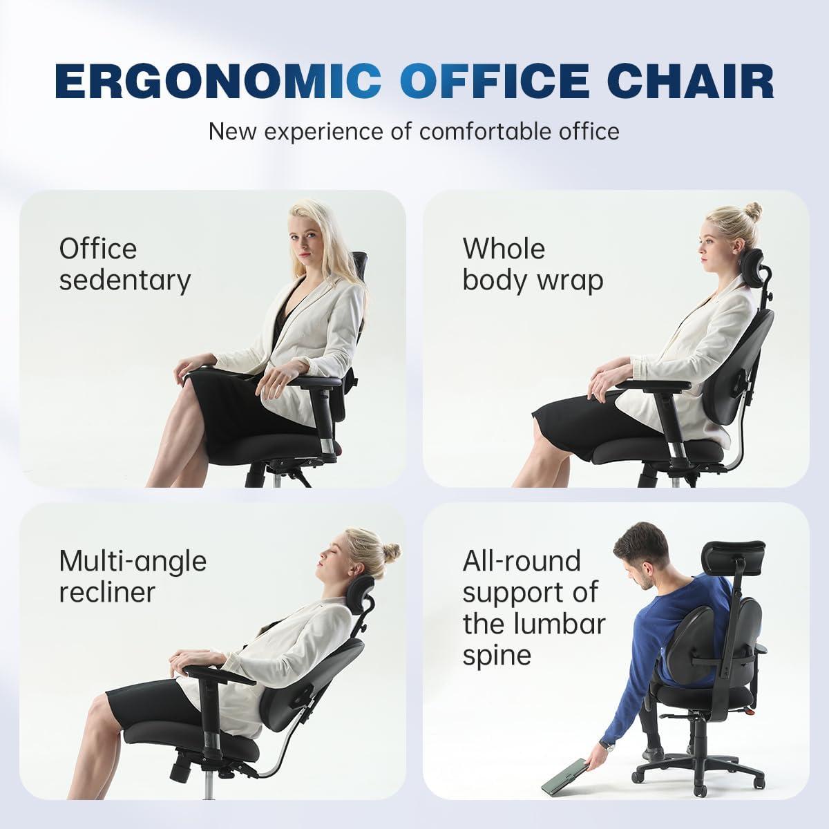 Silla de Oficina Ergonómica DERSITE KJ-DE-C con Soporte Lumbar