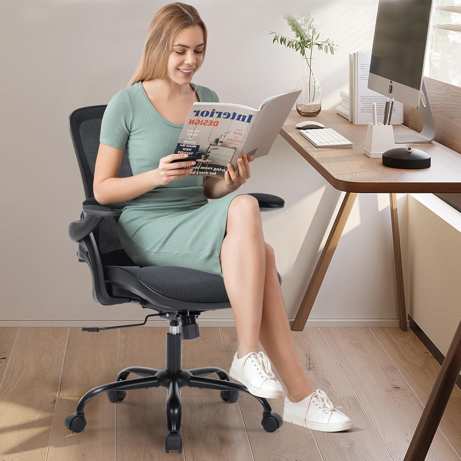 Silla de Oficina Ergonómica SOERGO Negra con Soporte Lumbar