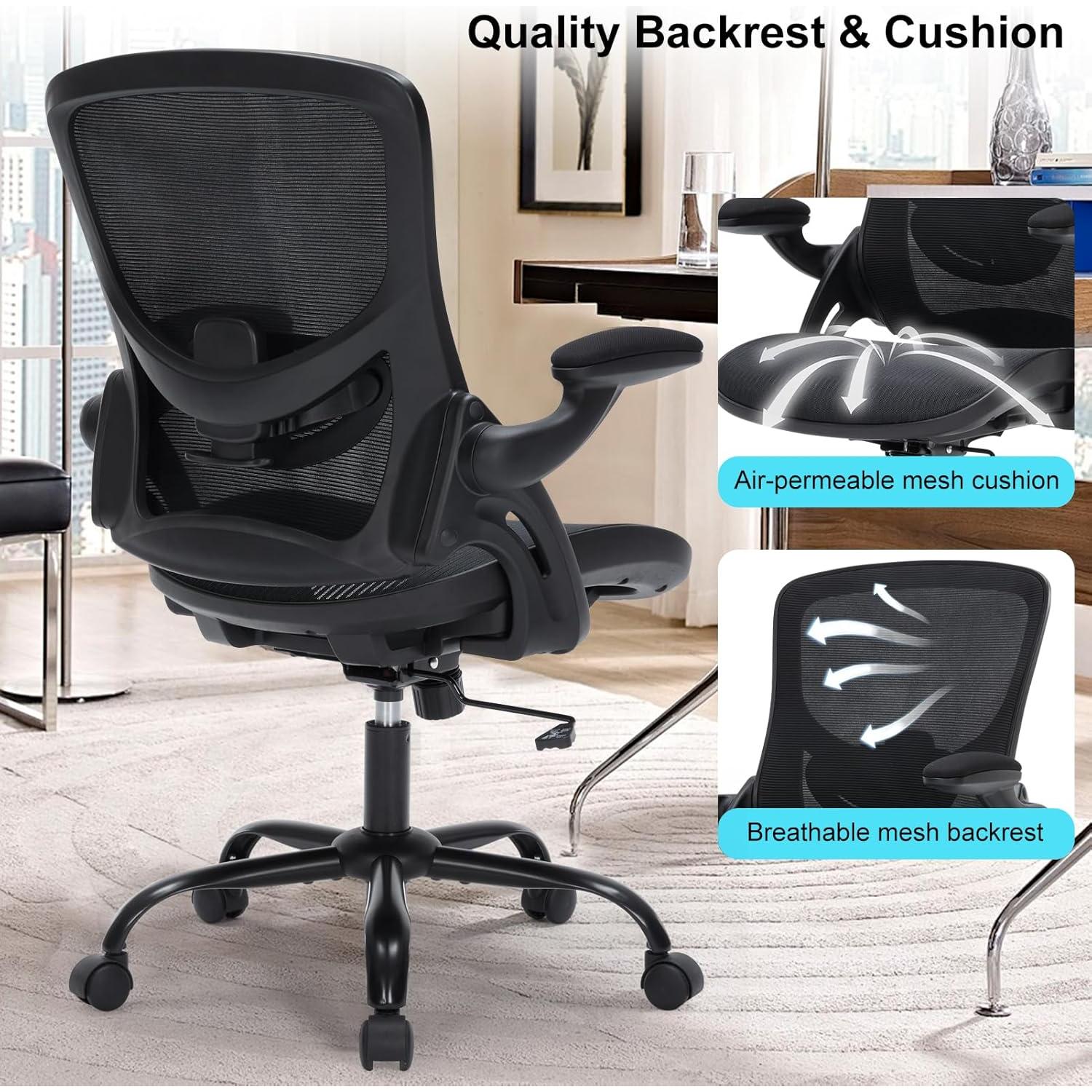 Silla de Oficina Ergonómica SOERGO Negra con Soporte Lumbar