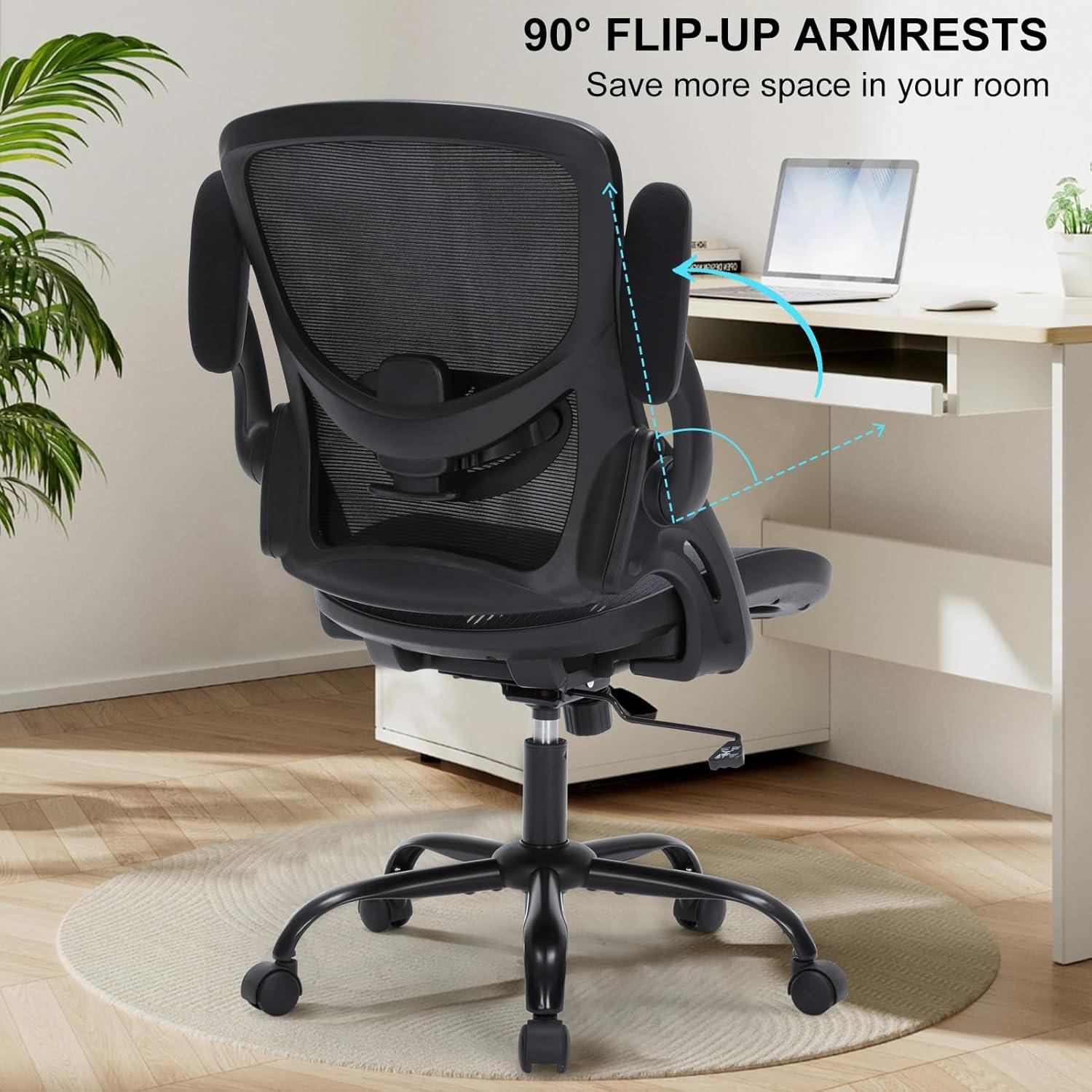 Silla de Oficina Ergonómica SOERGO Negra con Soporte Lumbar