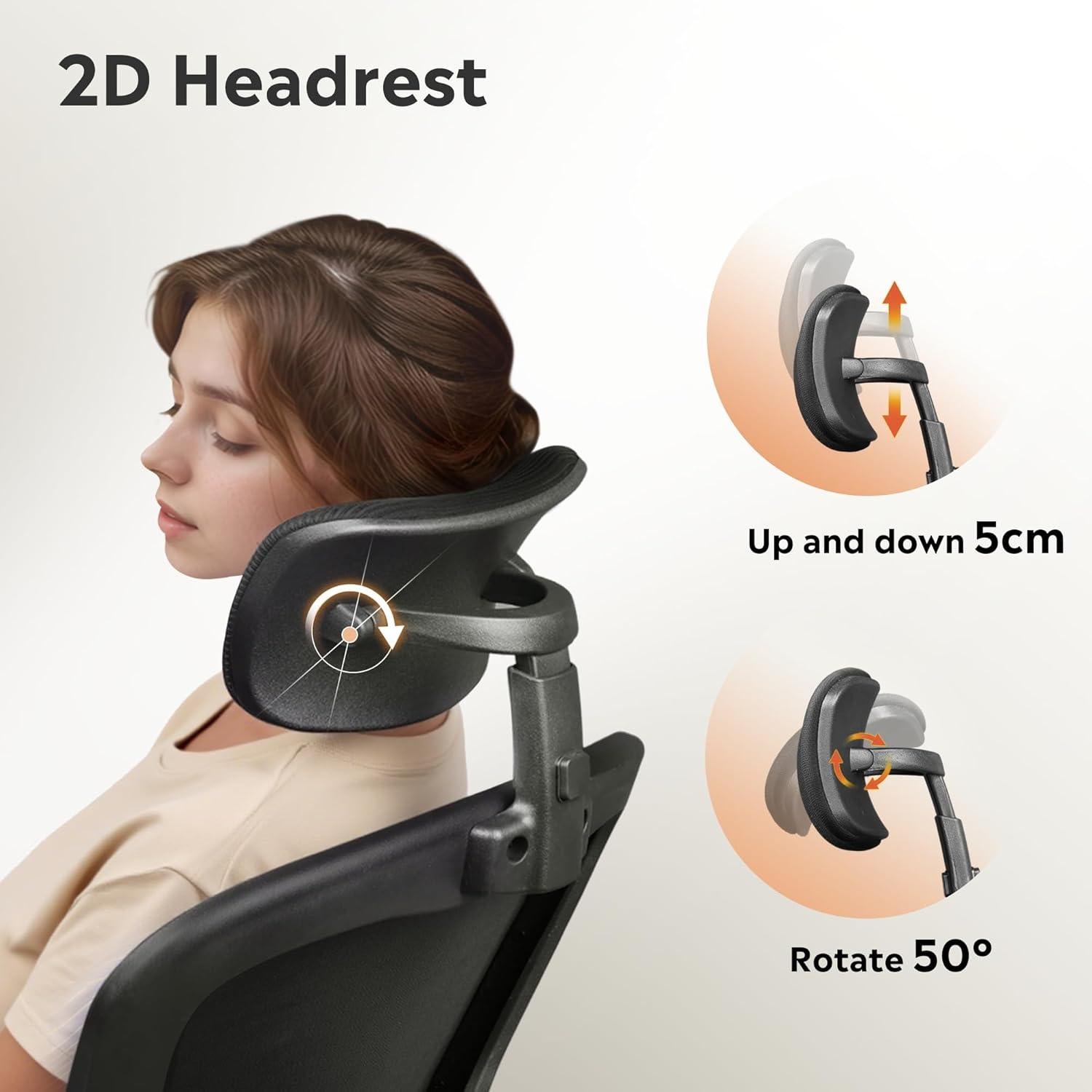 Silla de Oficina DEVAISE Ergonómica Malla Ajustable Negro