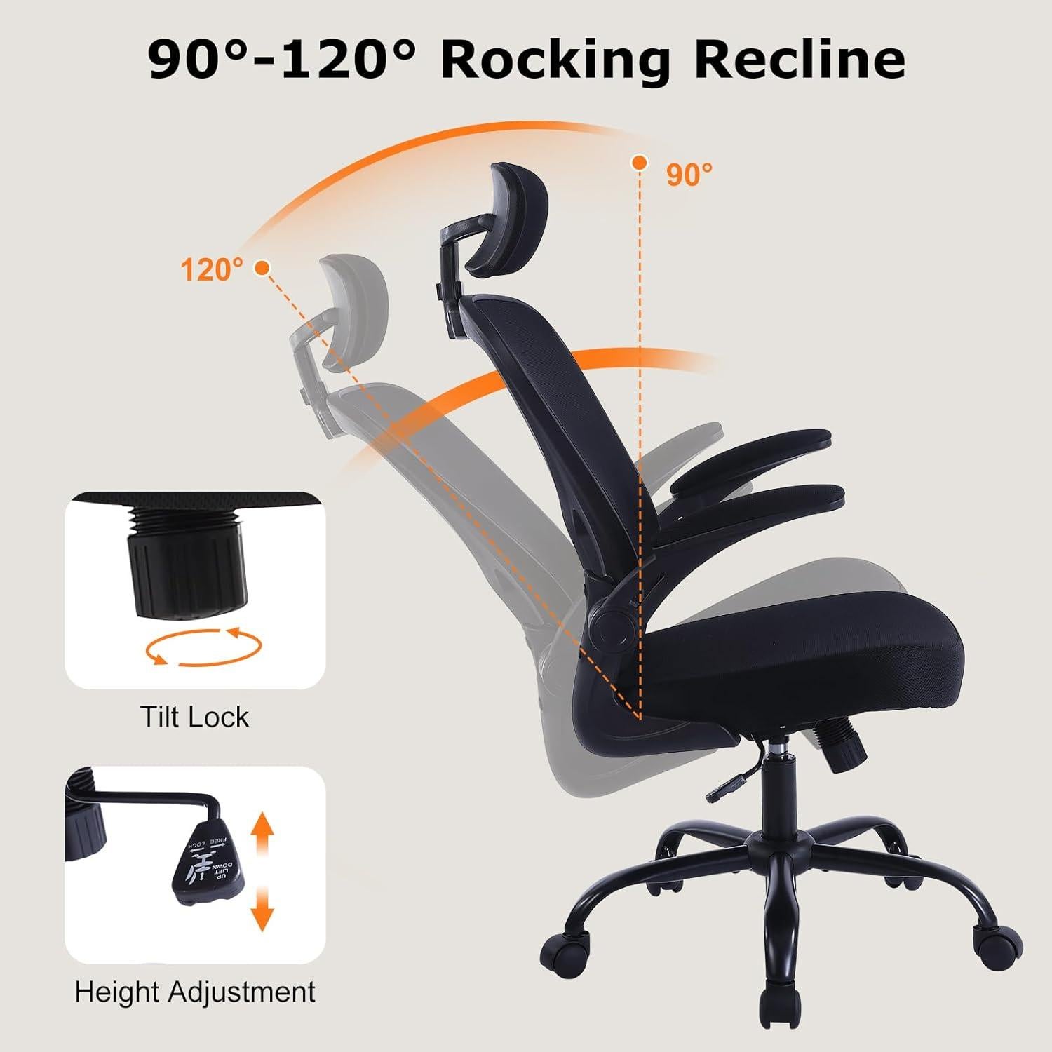 Silla de Oficina Ergonómica Silla-Ralex 5003H Ajustable Negro