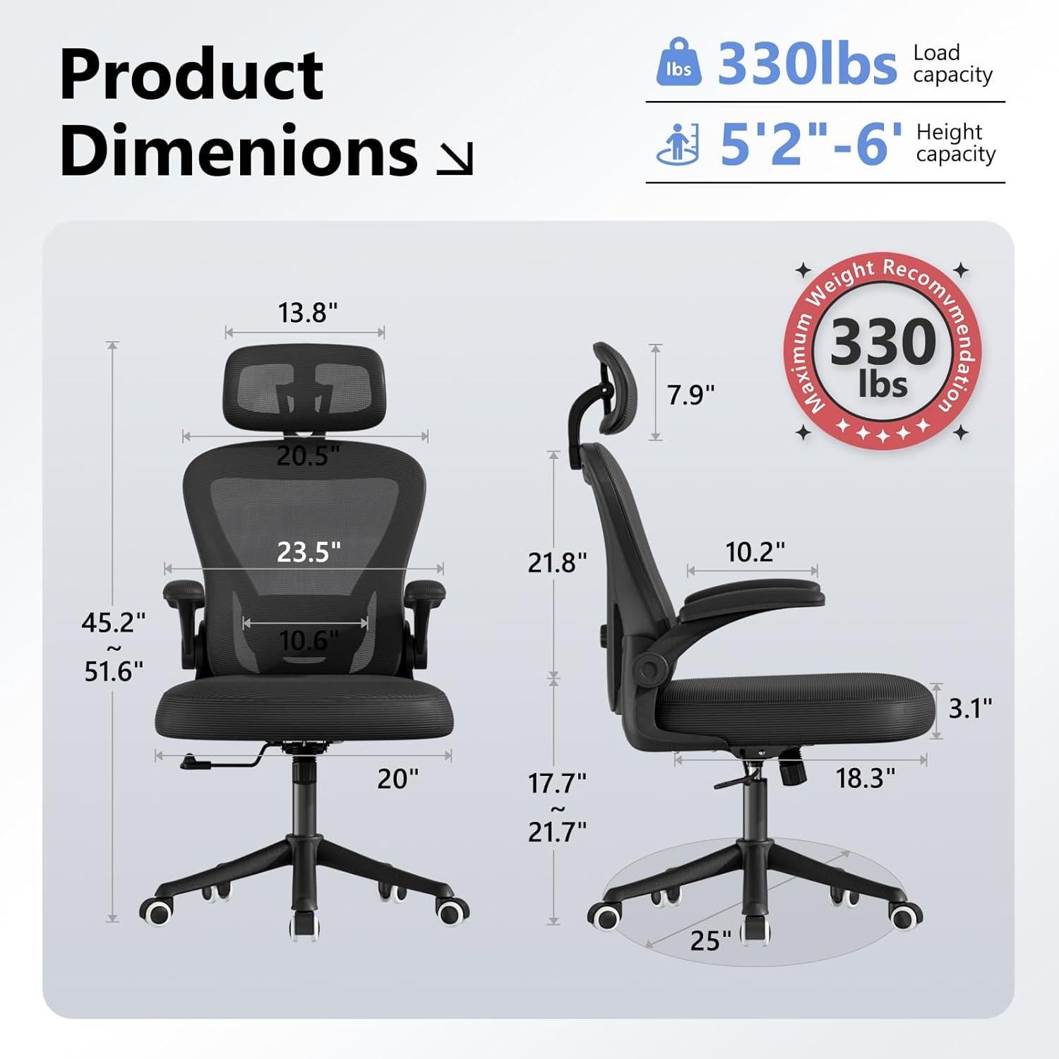 Silla de Oficina Ergonómica SeekFancy M903 con Soporte Lumbar