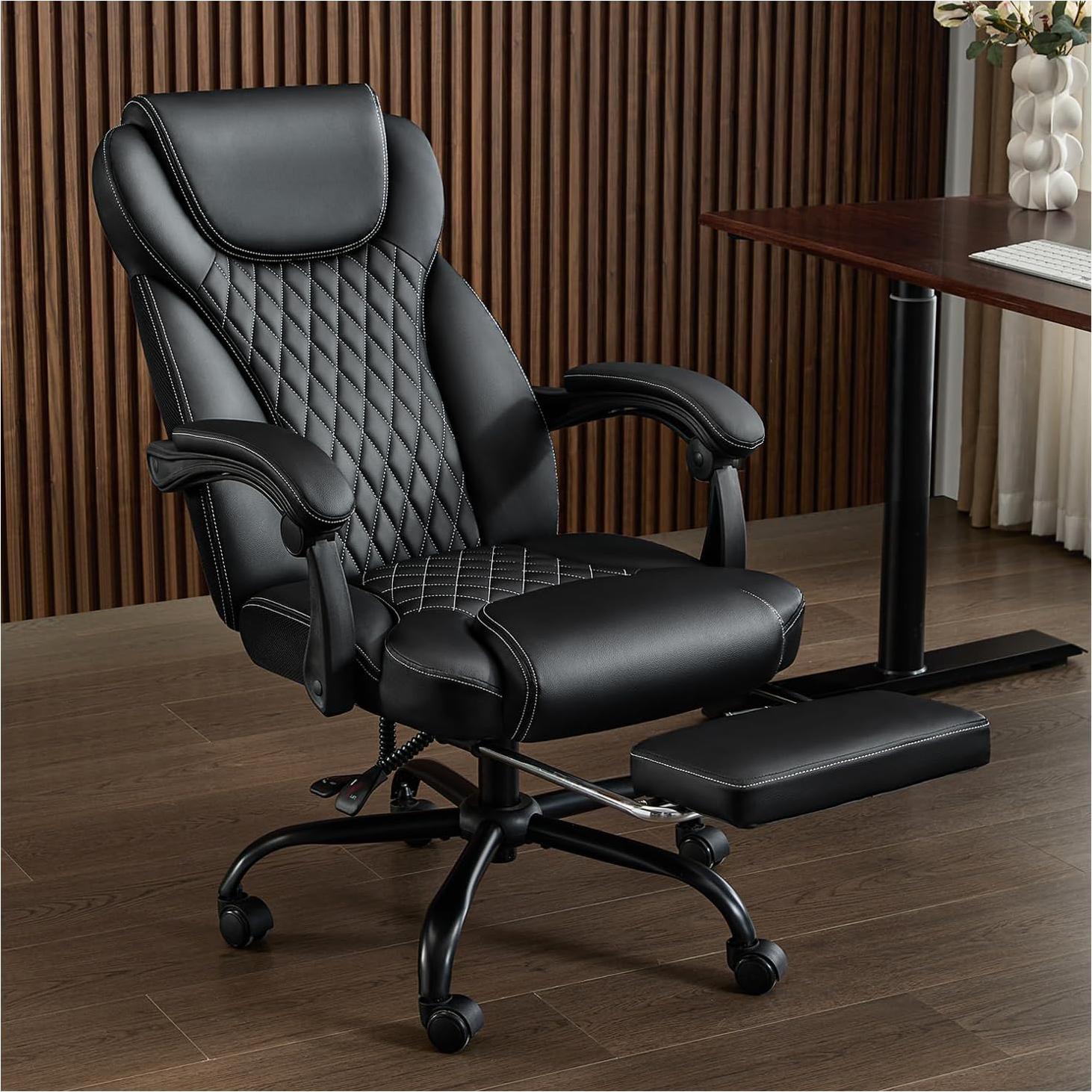 Silla de Oficina Ergonómica Amseatec 5067 con Reposapiés Negro