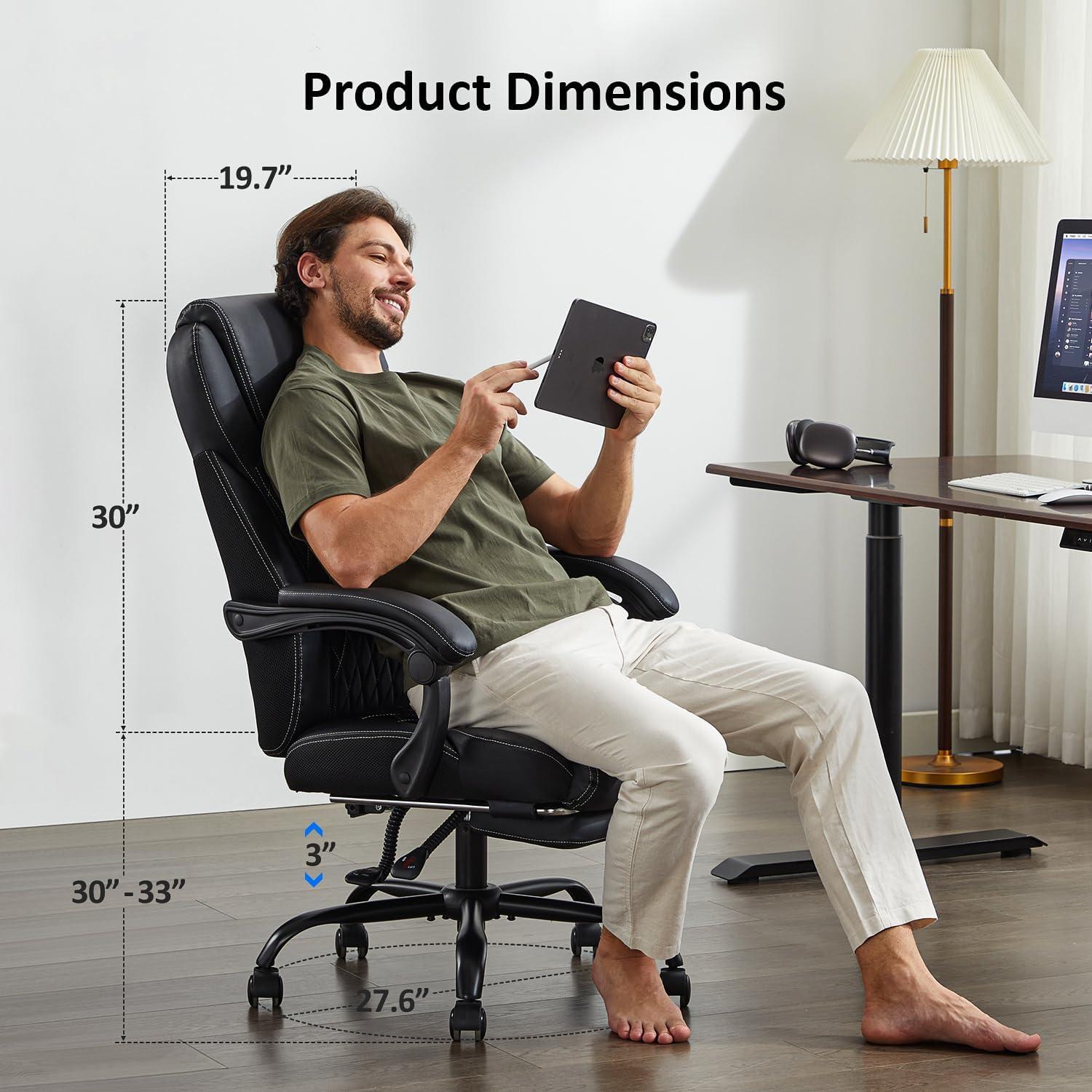 Silla de Oficina Ergonómica Amseatec 5067 con Reposapiés Negro