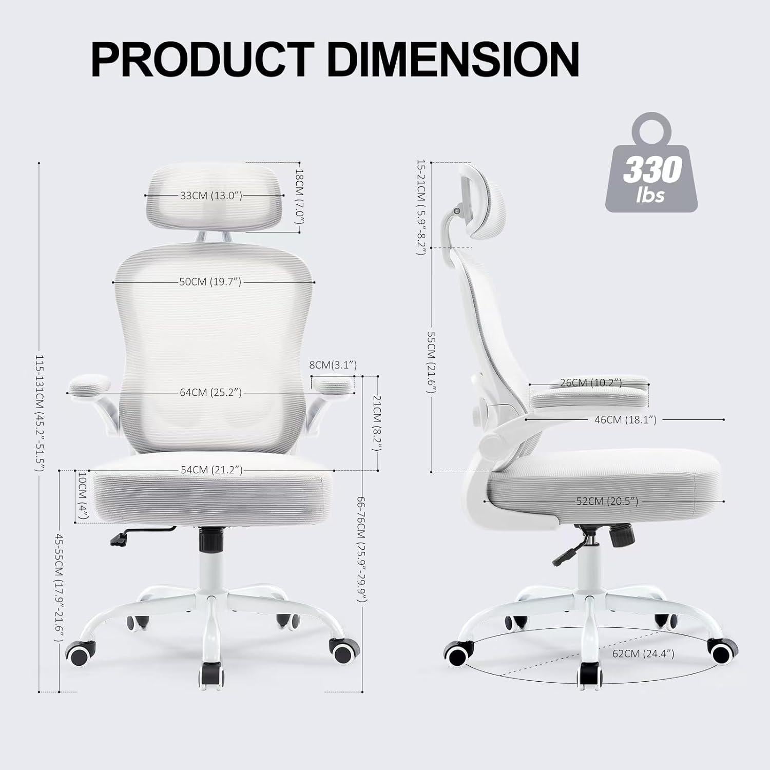 Silla de Oficina Ergonómica TUKAKA TK2416 Gris con Soporte Lumbar