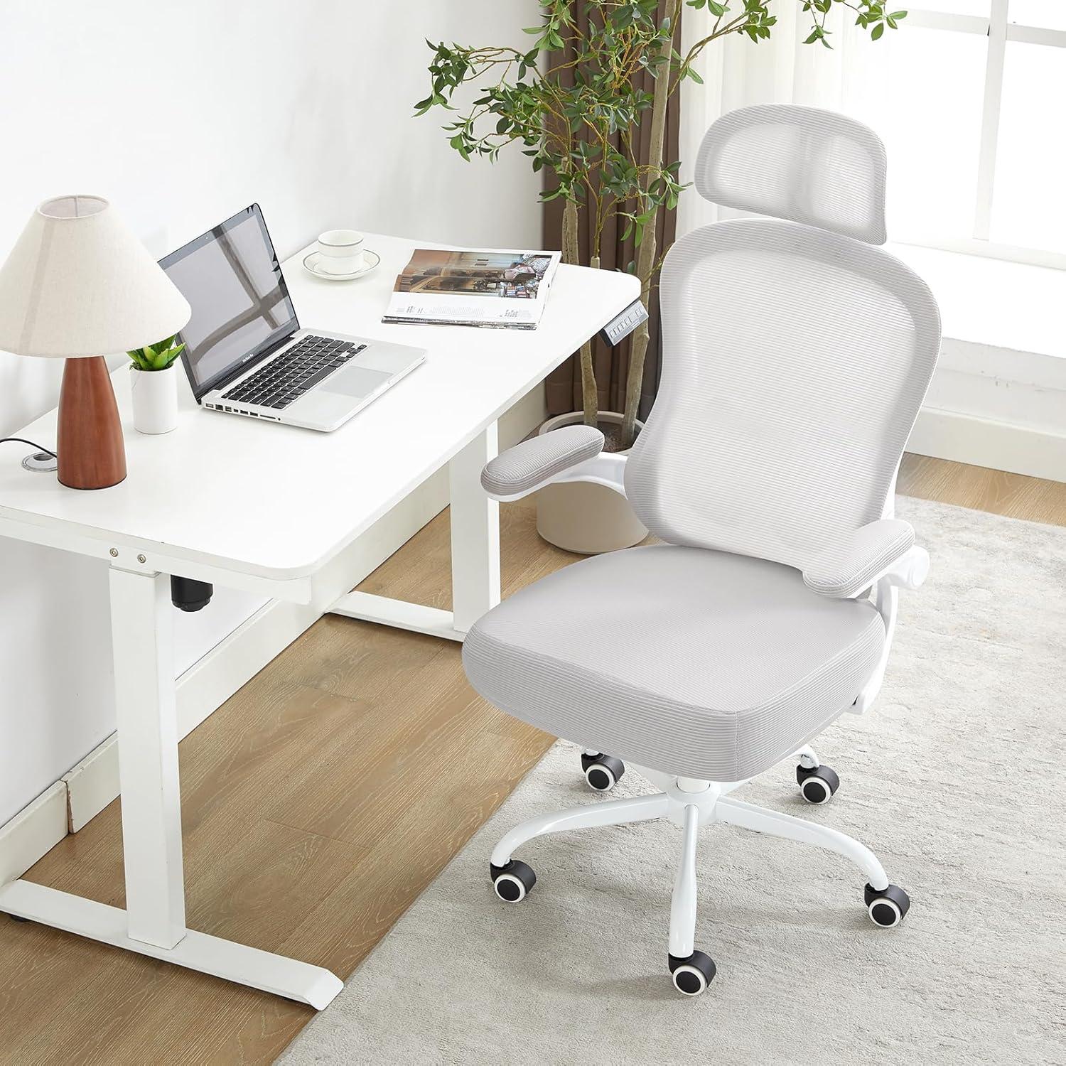 Silla de Oficina Ergonómica TUKAKA TK2416 Gris con Soporte Lumbar