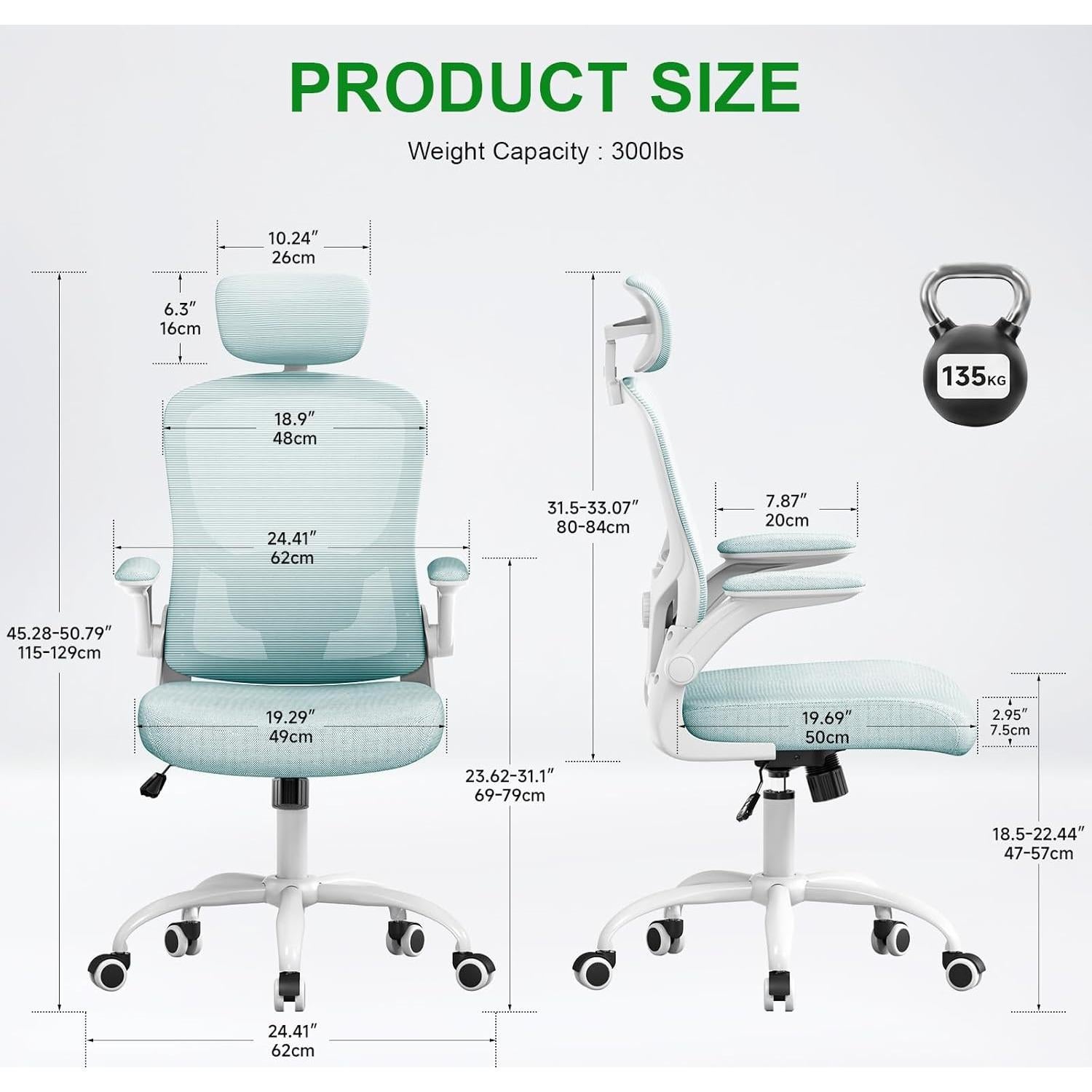 Silla de Oficina Ergonómica TLLMOON 6076t1BSlan Ajustable