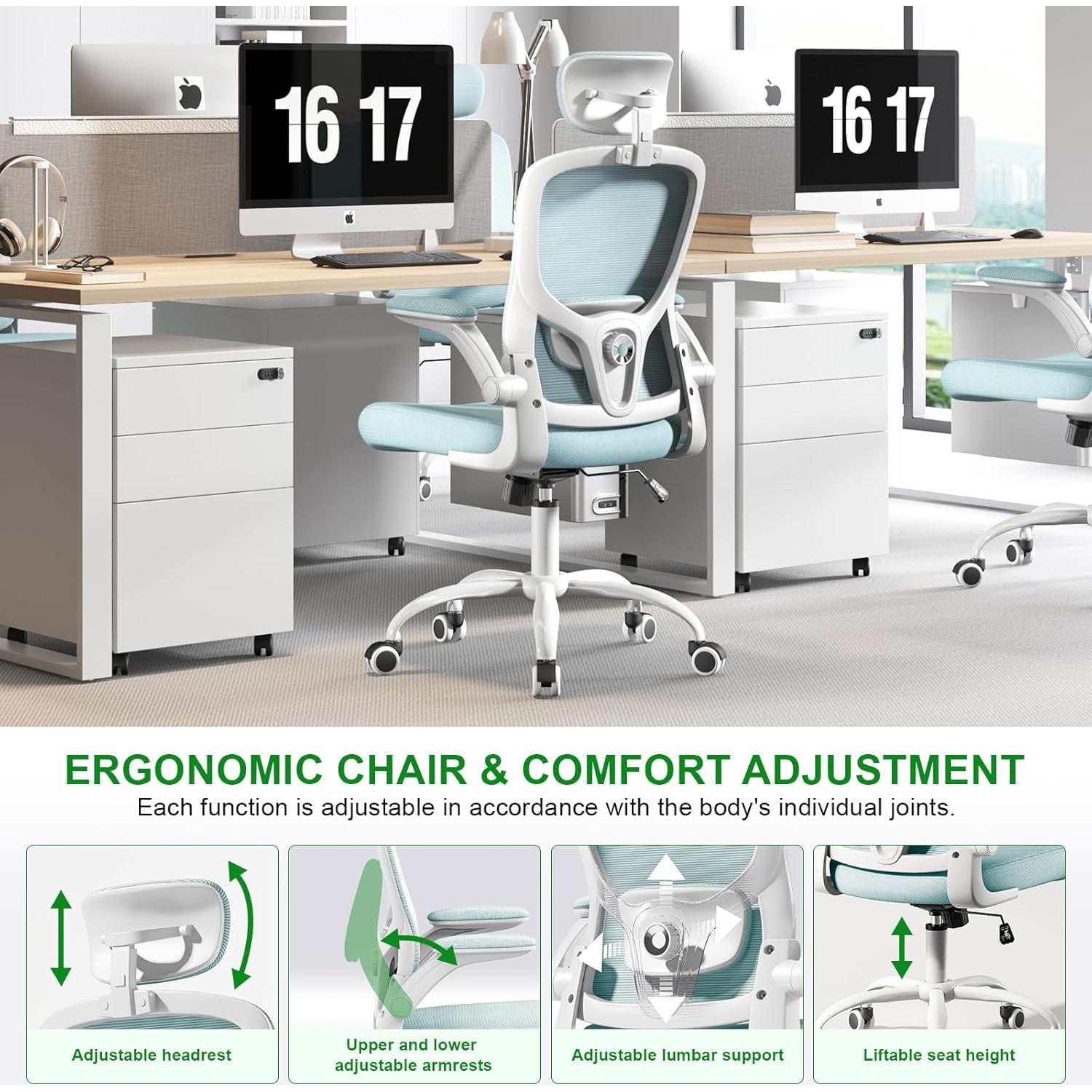 Silla de Oficina Ergonómica TLLMOON 6076t1BSlan Ajustable