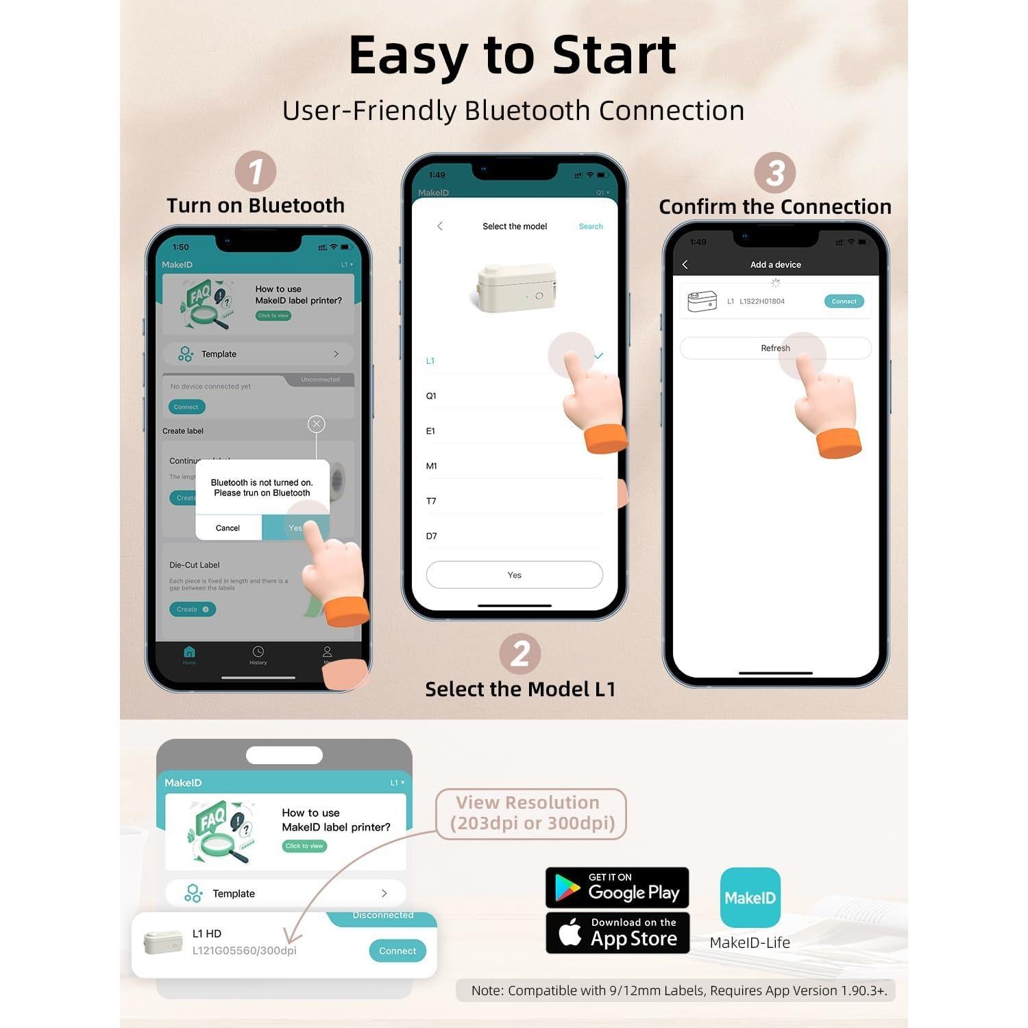 Impresora de Etiquetas MakeID L1-A Rosa - Bluetooth 16mm
