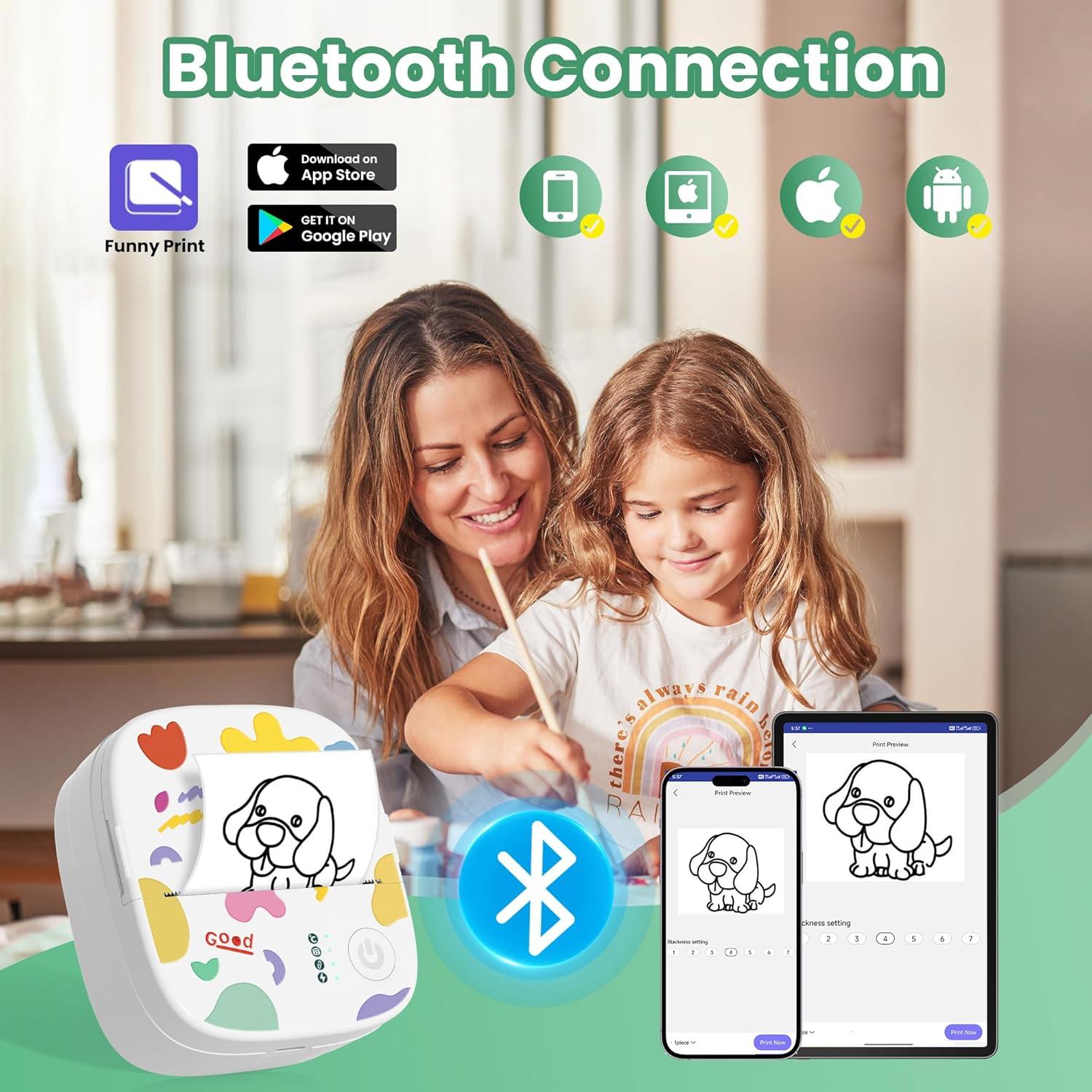 Impresora de Etiquetas Portátil XenGro AH-M2 Bluetooth - Blanca