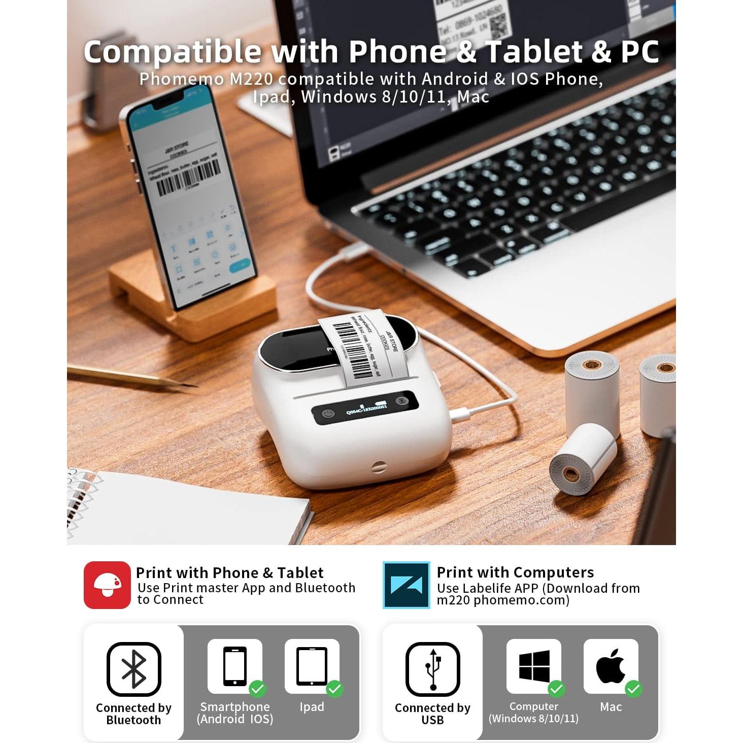 Etiquetadora Phomemo M220 Bluetooth Térmica 2200mAh