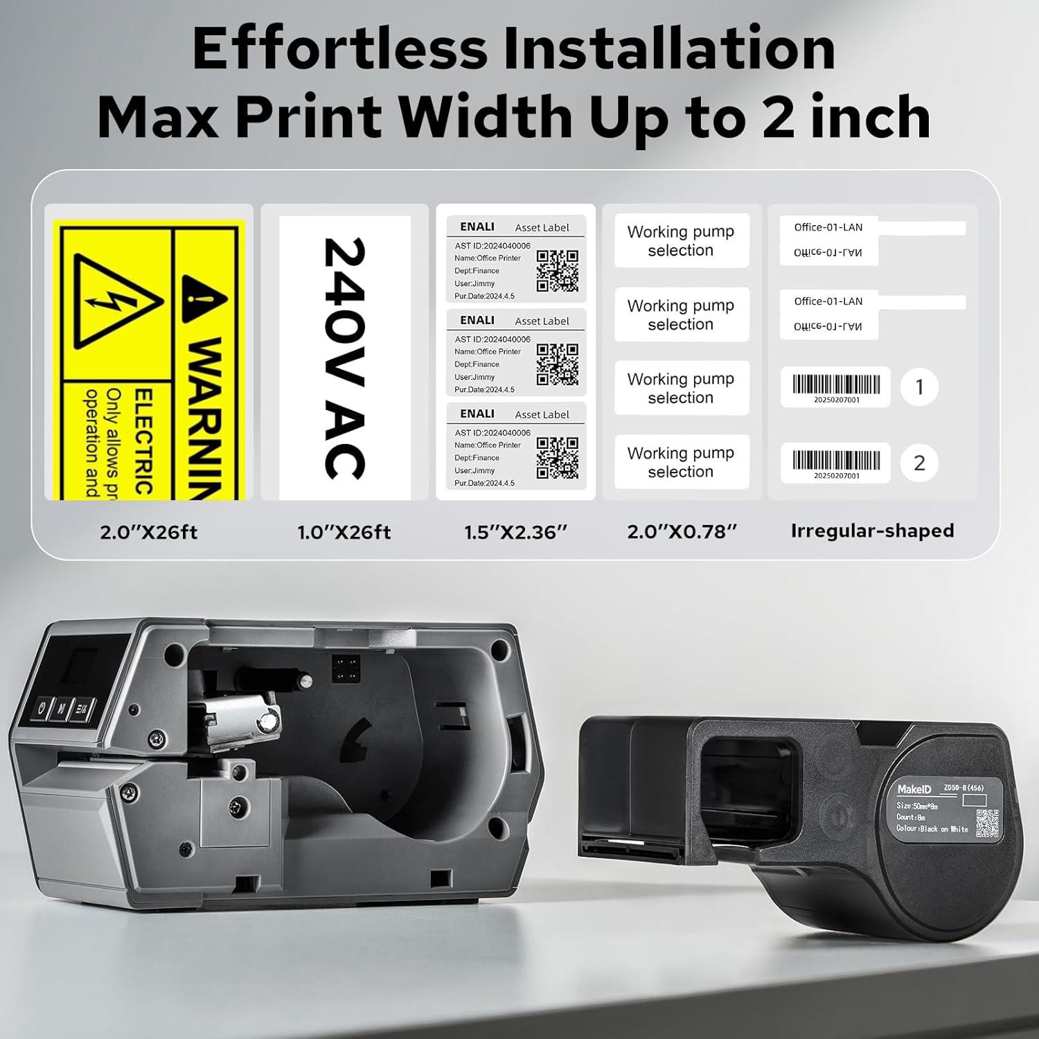 Impresora de Etiquetas Industrial MakeID D50, 2" Cabezal, 300 DPI