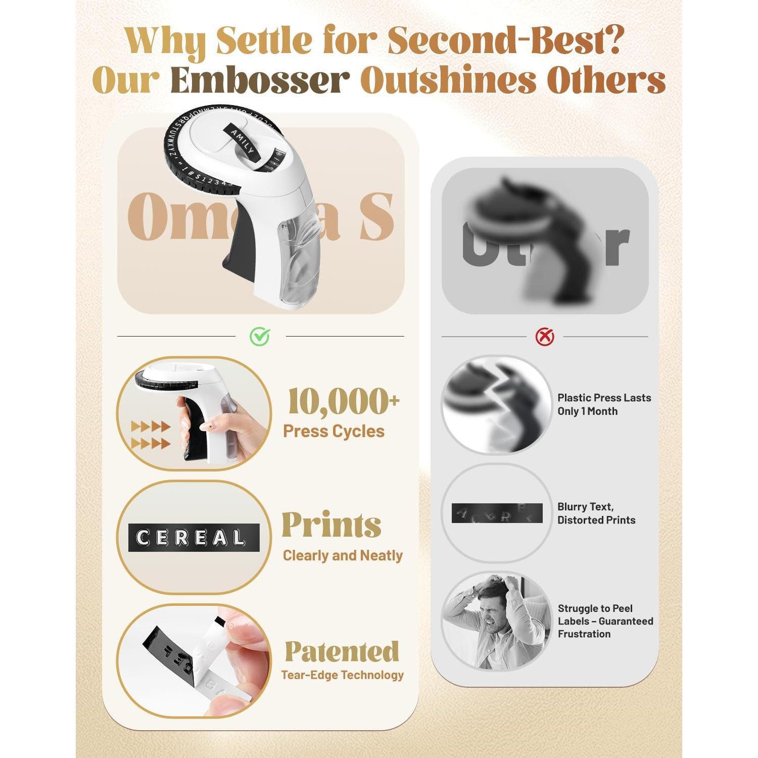 Máquina de Etiquetas en Relieve VolenGo Omega S, 10 Rollos 3D