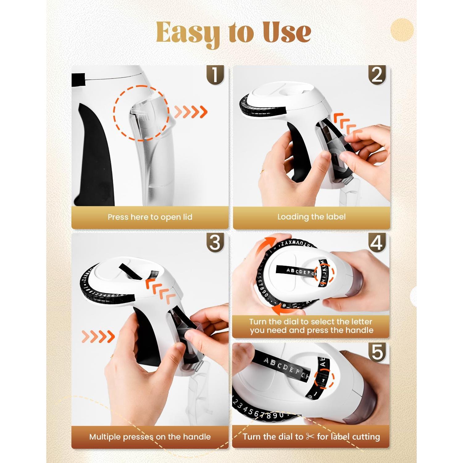 Máquina de Etiquetas en Relieve VolenGo Omega S, 10 Rollos 3D