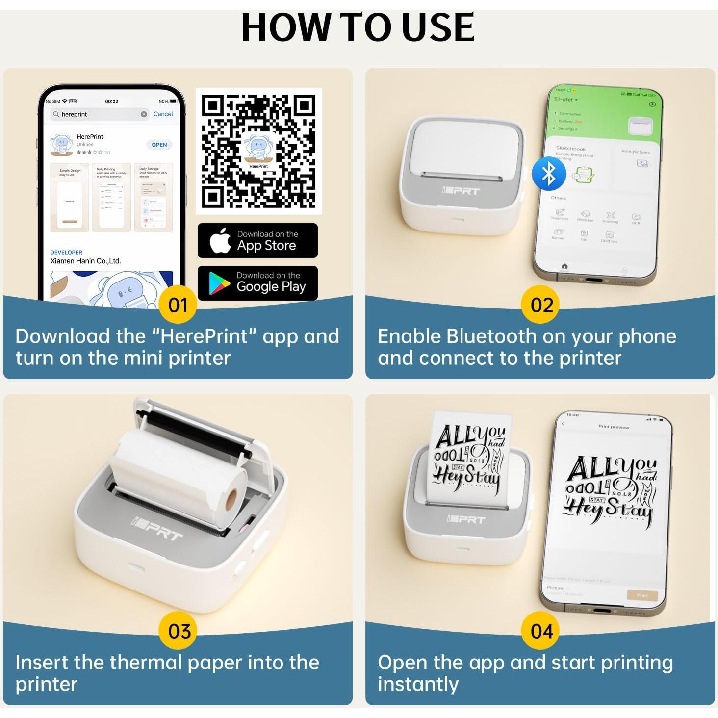 Mini Impresora de Etiquetas iDPRT S1 Bluetooth Gris 203 DPI
