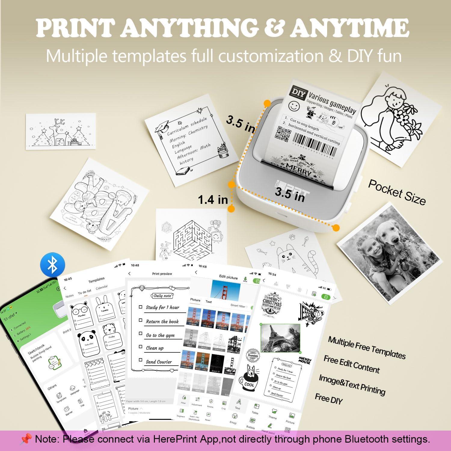 Mini Impresora de Etiquetas iDPRT S1 Bluetooth Gris 203 DPI