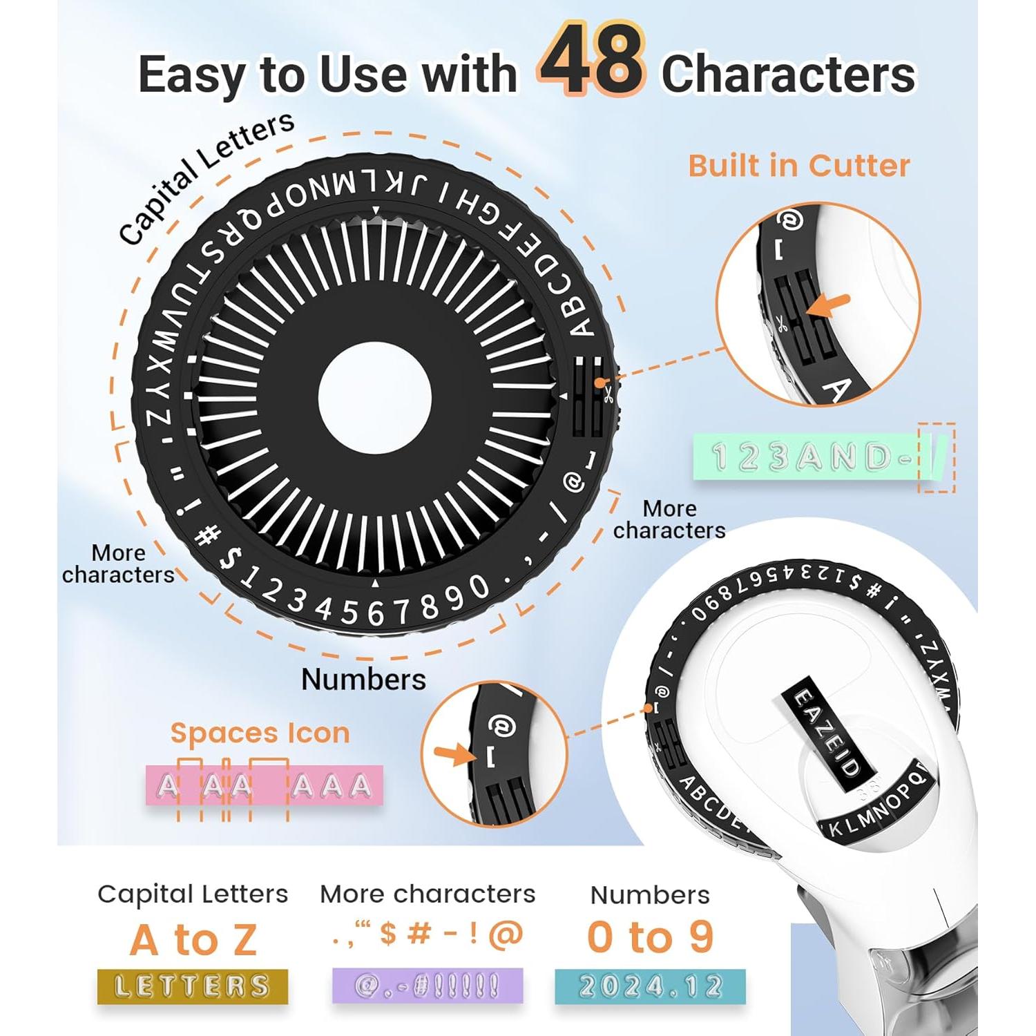 Máquina de Etiquetas en Relieve EazeID Omega S con 10 Cintas 9mm