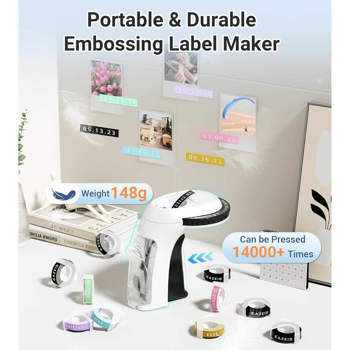 Máquina de Etiquetas en Relieve EazeID Omega S con 10 Cintas 9mm