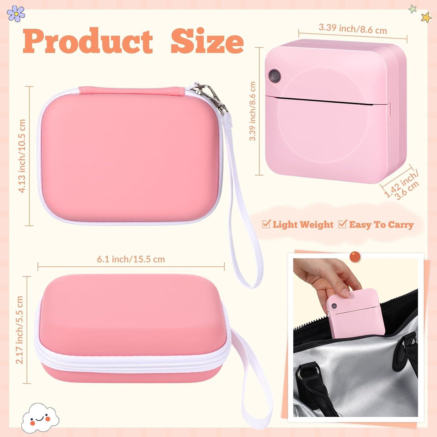 Impresora Térmica Portátil Relaxweex HAT Rosa con 12 Rollos