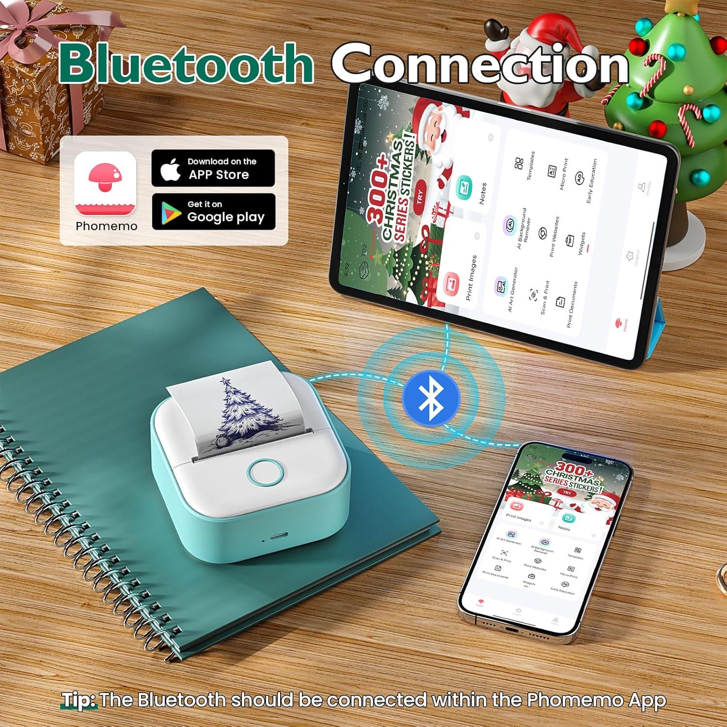 Impresora de Etiquetas Phomemo T02 Mini Bluetooth Verde