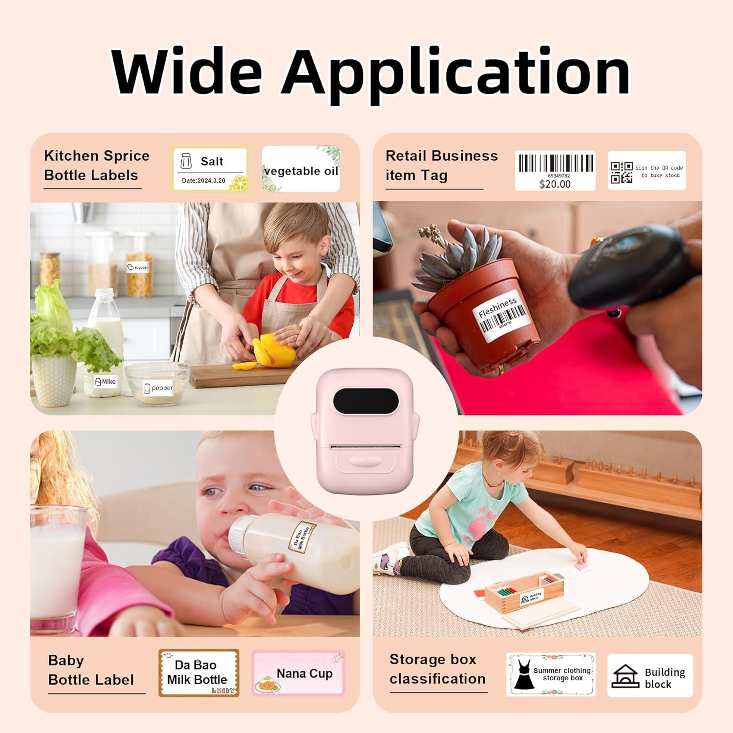 Impresora de Etiquetas Térmica PRIMAKNTER P50 Rosa Bluetooth