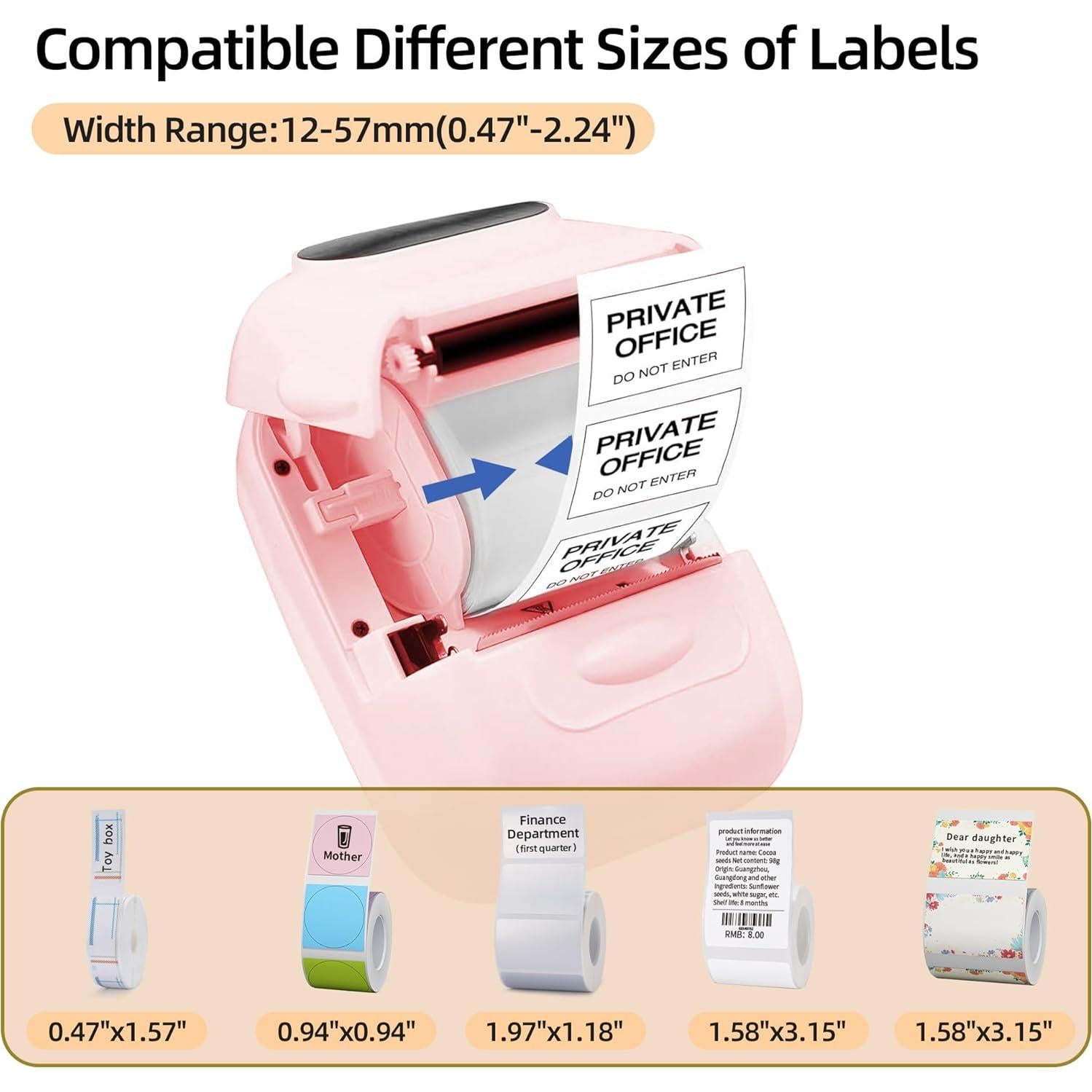 Impresora de Etiquetas Térmica PRIMAKNTER P50 Rosa Bluetooth