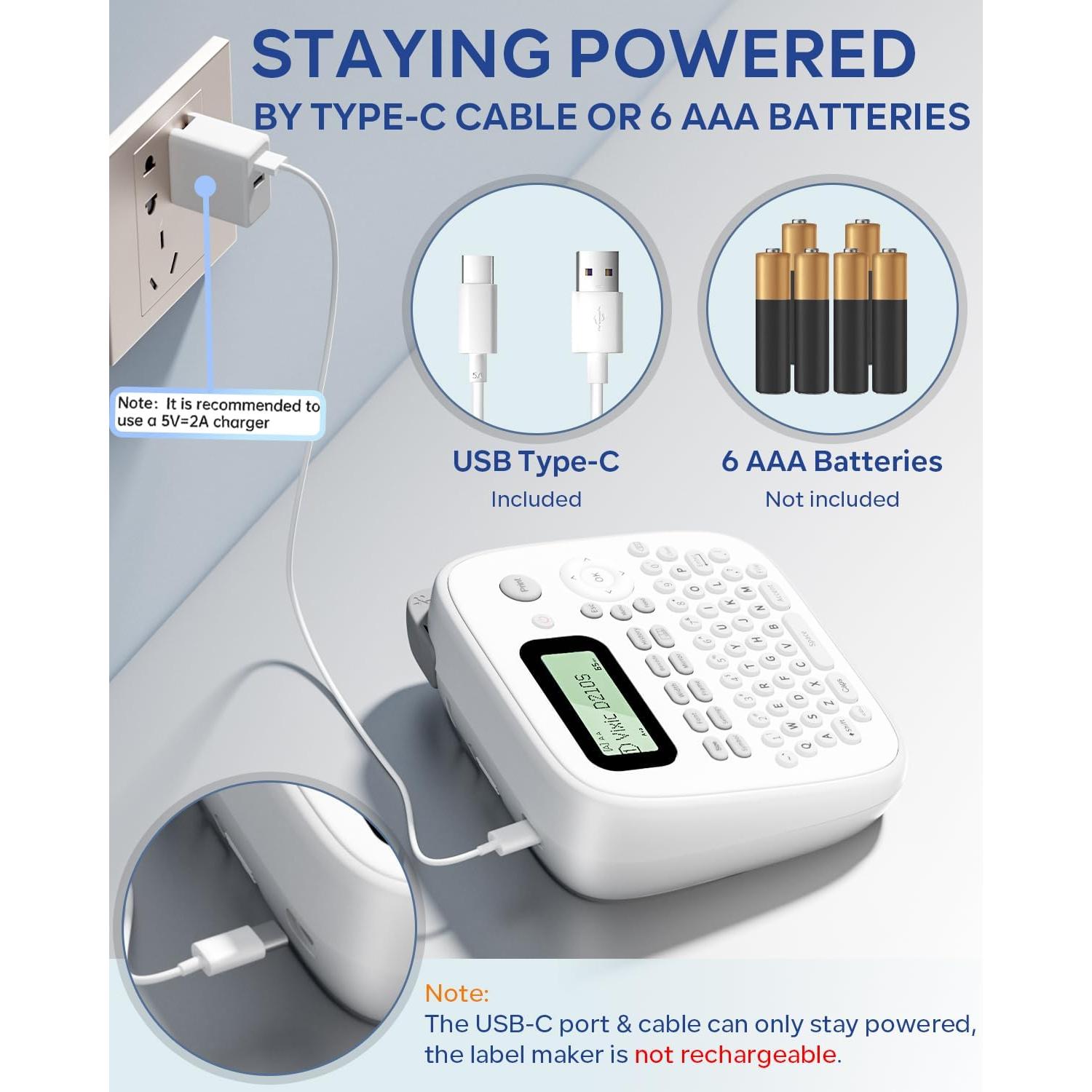 Etiquetadora Vixic D210S Portátil con Cinta 12mm USB-C