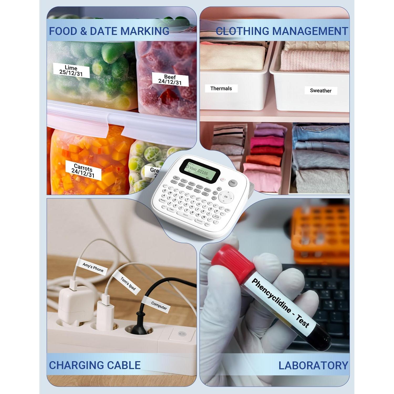 Etiquetadora Vixic D210S Portátil con Cinta 12mm USB-C