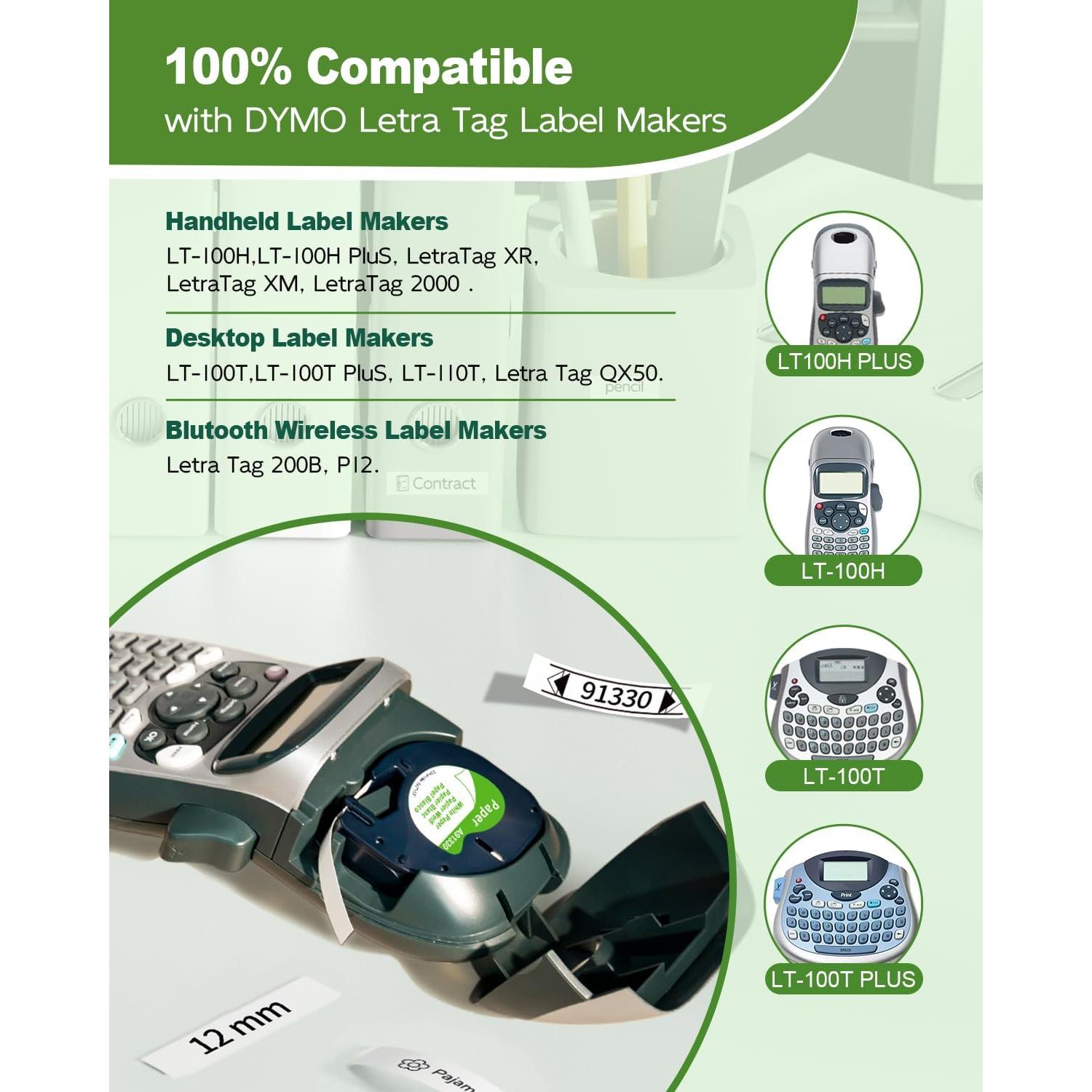 Cinta de Etiquetas AONOMI 91330 Blanca 12 mm x 4 m - Paquete de 5