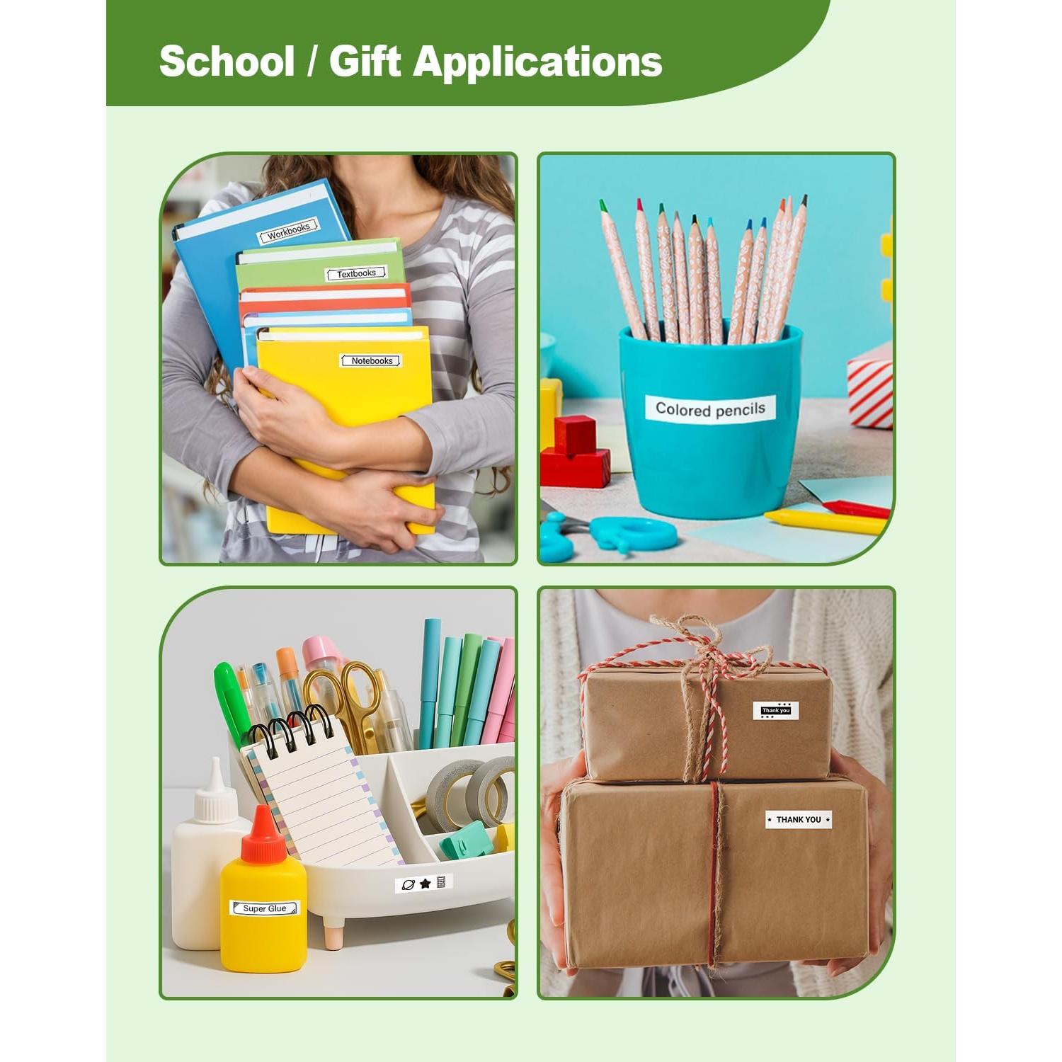 Cinta de Etiquetas AONOMI 91330 Blanca 12 mm x 4 m - Paquete de 5