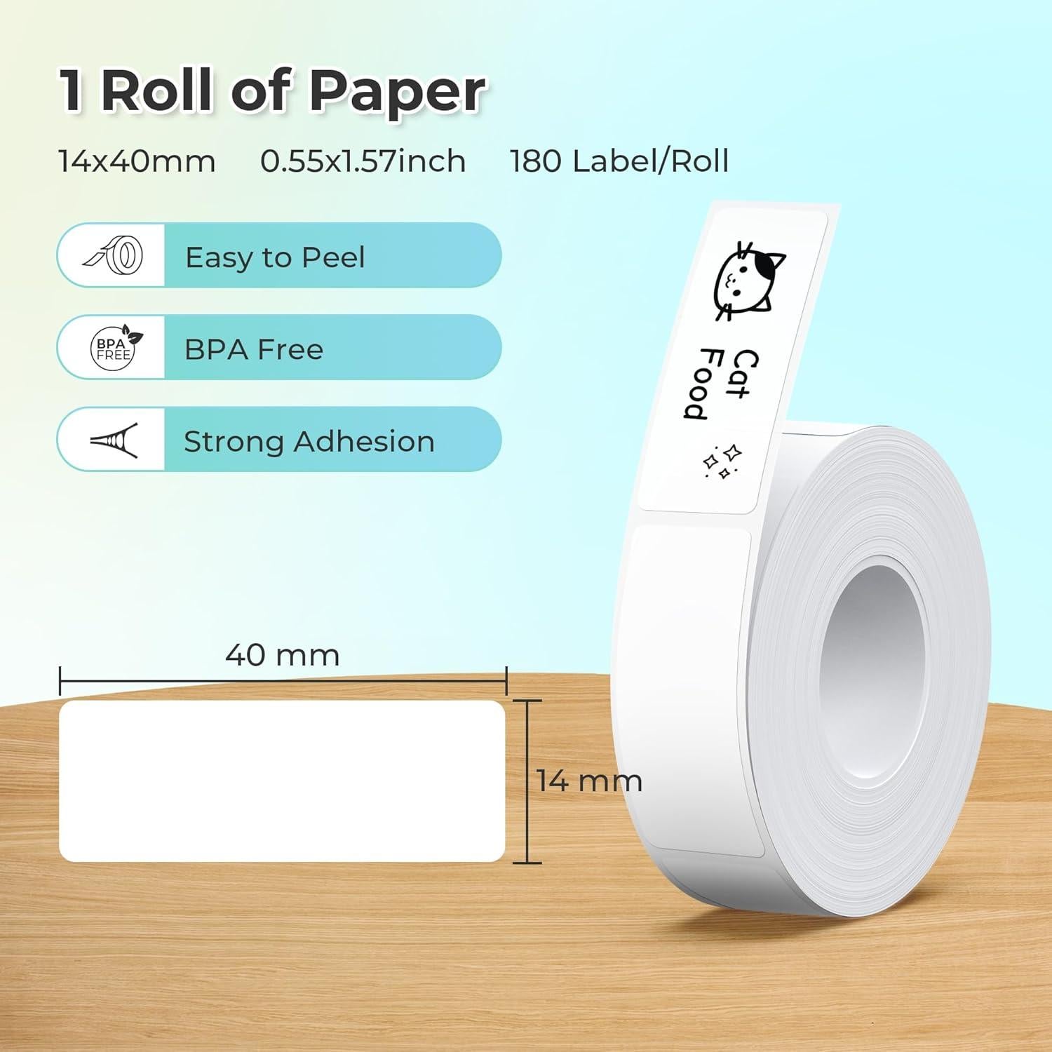 Cinta de Etiquetas Nelko P21 14x40mm Blanca 180 Etiquetas/Rollo