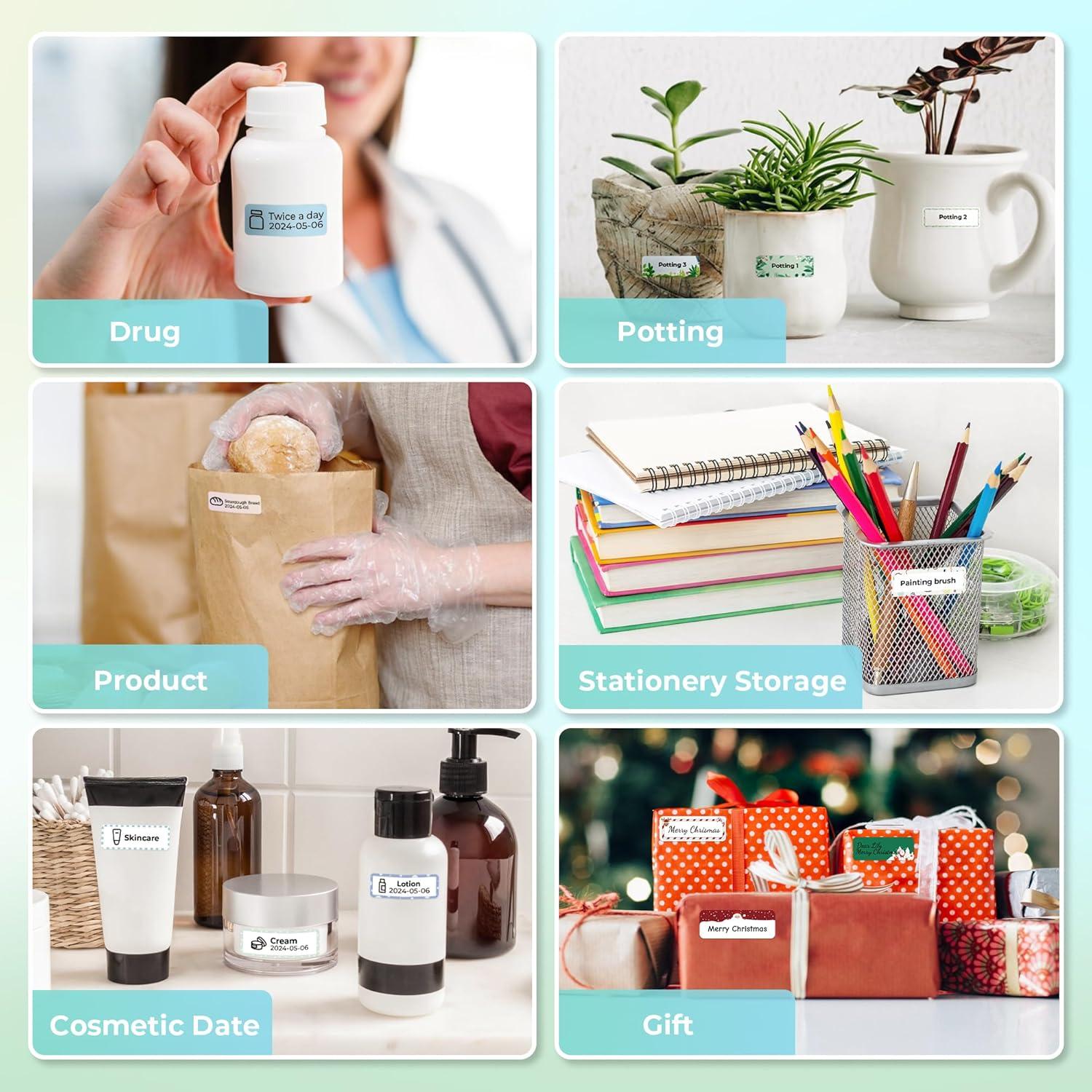 Cinta de Etiquetas Nelko P21 14x40mm Blanca 180 Etiquetas/Rollo