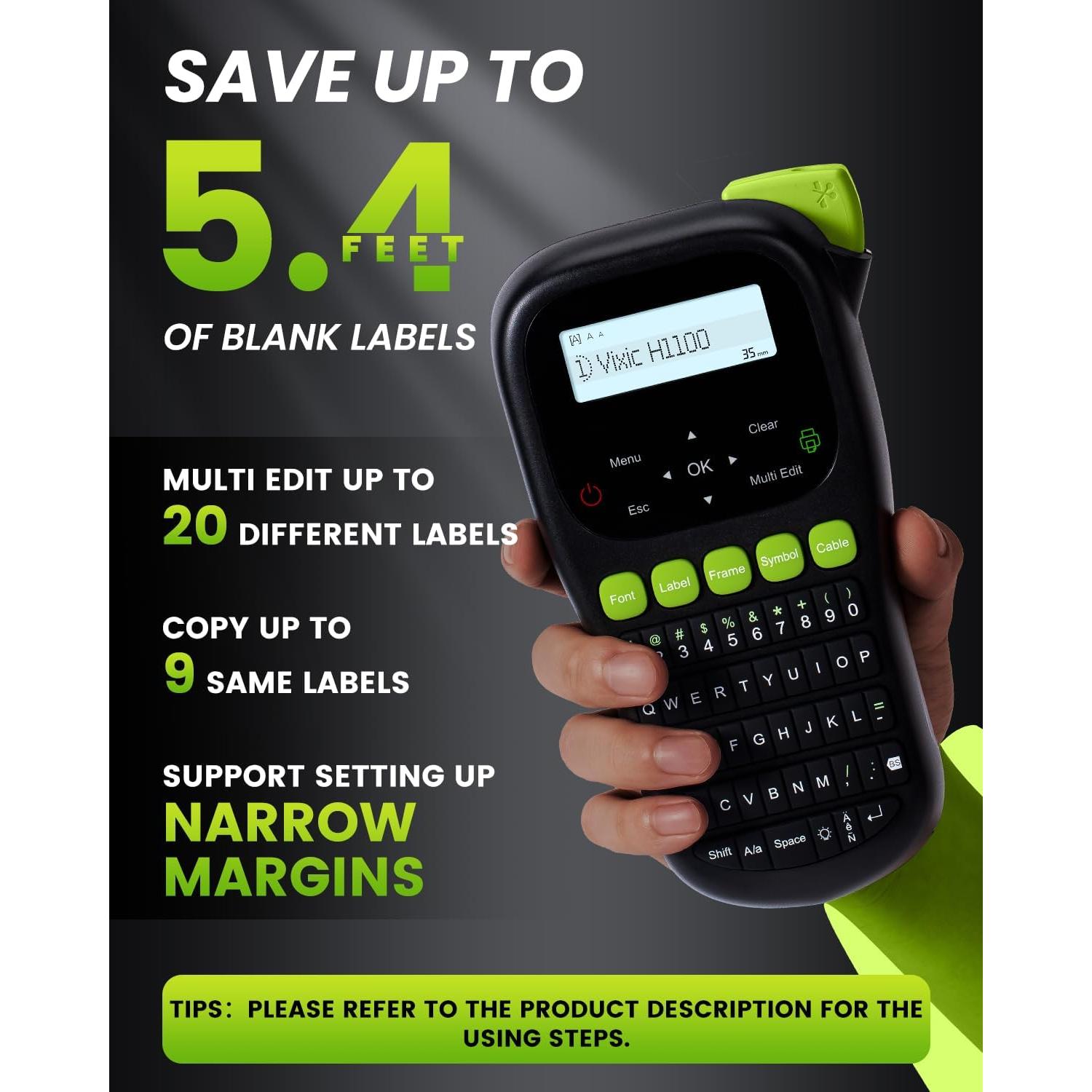 Máquina de Etiquetas Vixic H1100 Portátil con Pantalla LCD