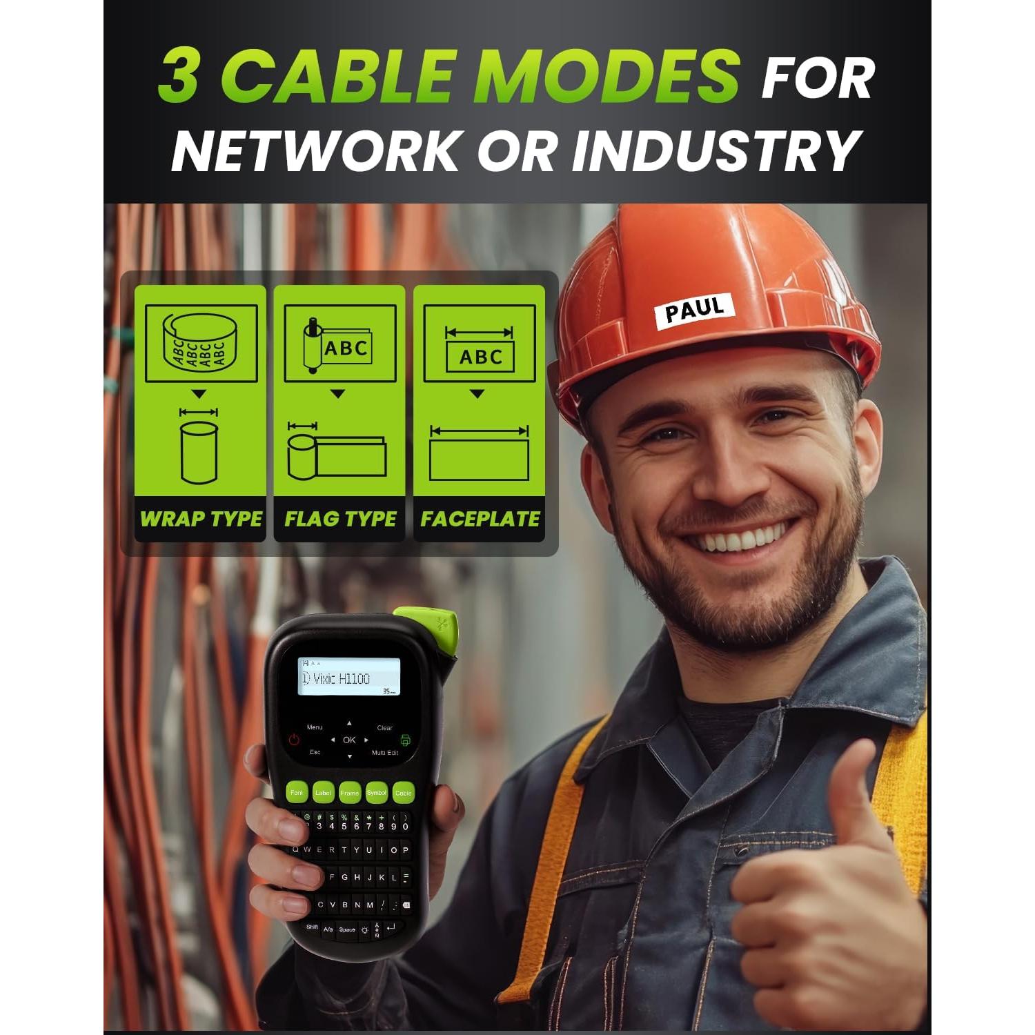 Máquina de Etiquetas Vixic H1100 Portátil con Pantalla LCD