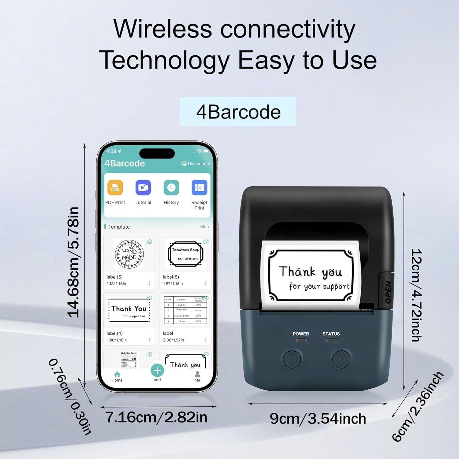 Impresora Térmica de Etiquetas Portátil BrokSilent L7 Bluetooth