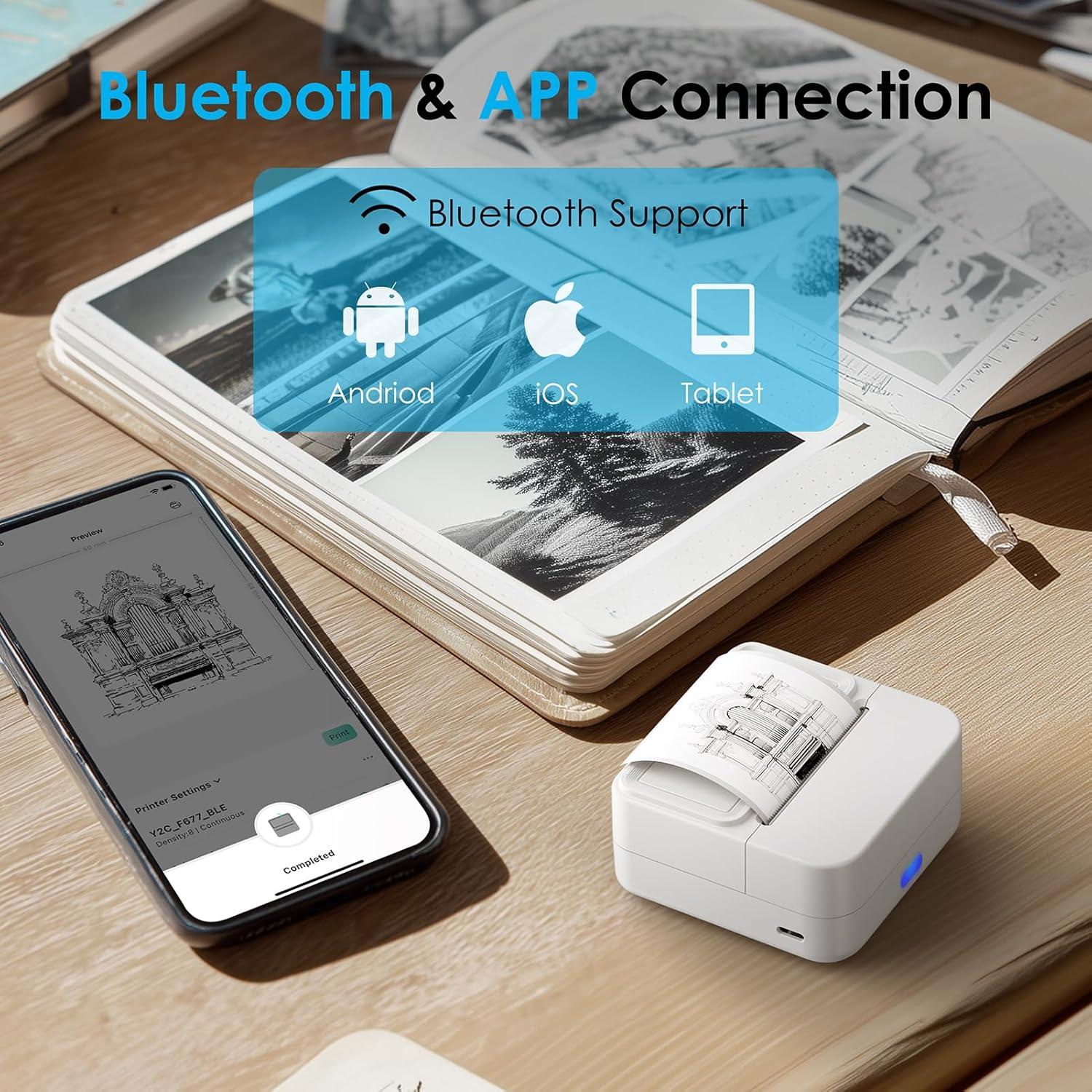 Impresora de Etiquetas Bluetooth KNAON Y2C Portátil 50mm