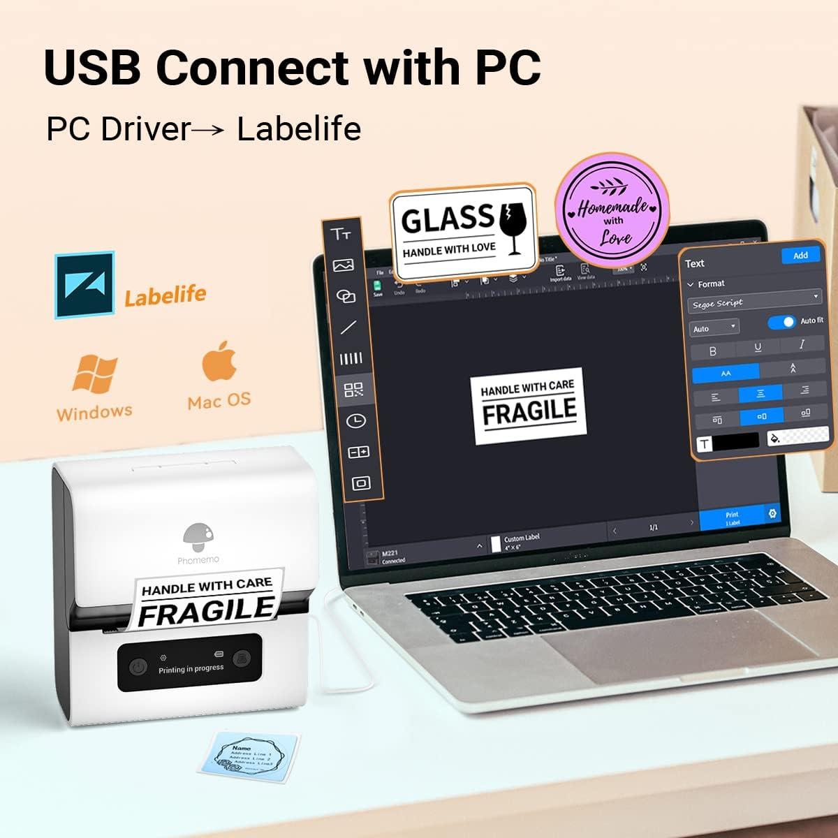 Etiquetadora Portátil Phomemo M221 Bluetooth 3'' (7.62 cm) Blanca