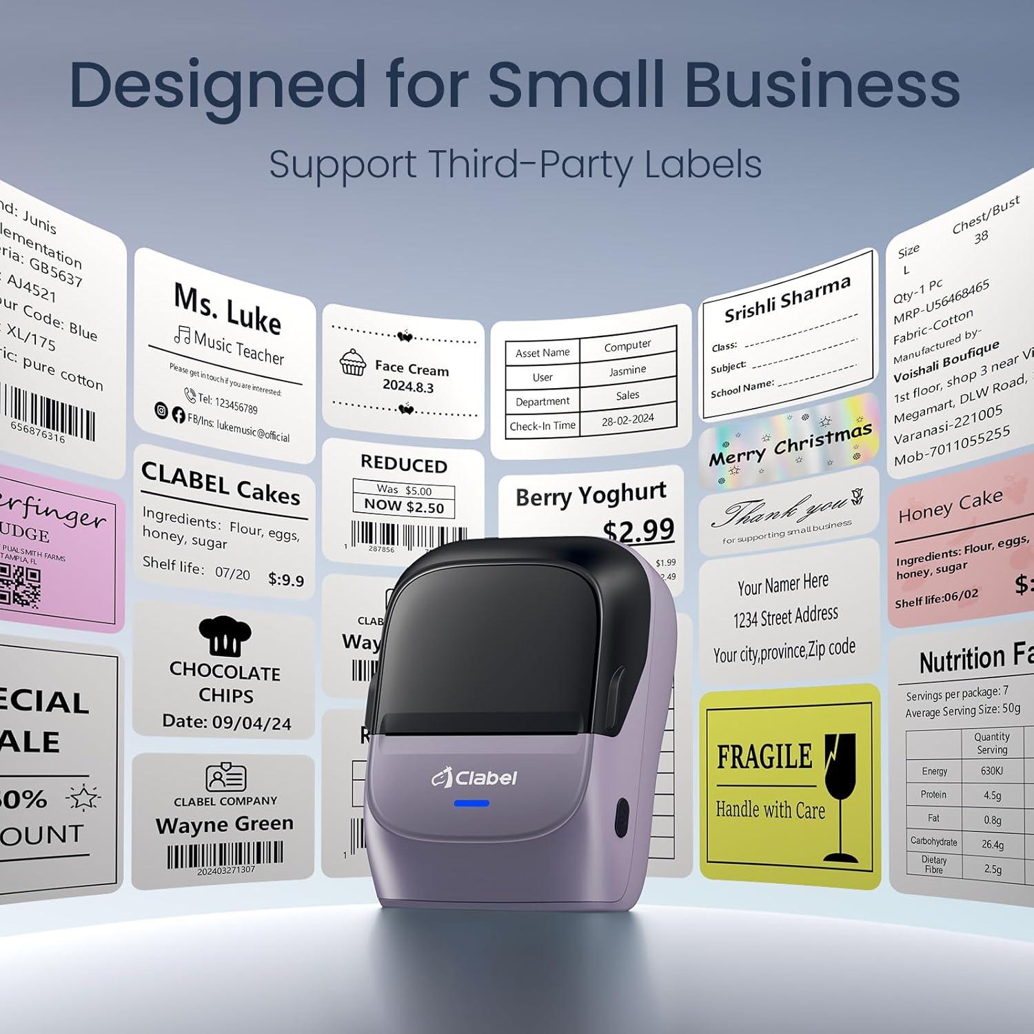 Impresora de Etiquetas CLABEL 221B Portátil 2" Bluetooth USB