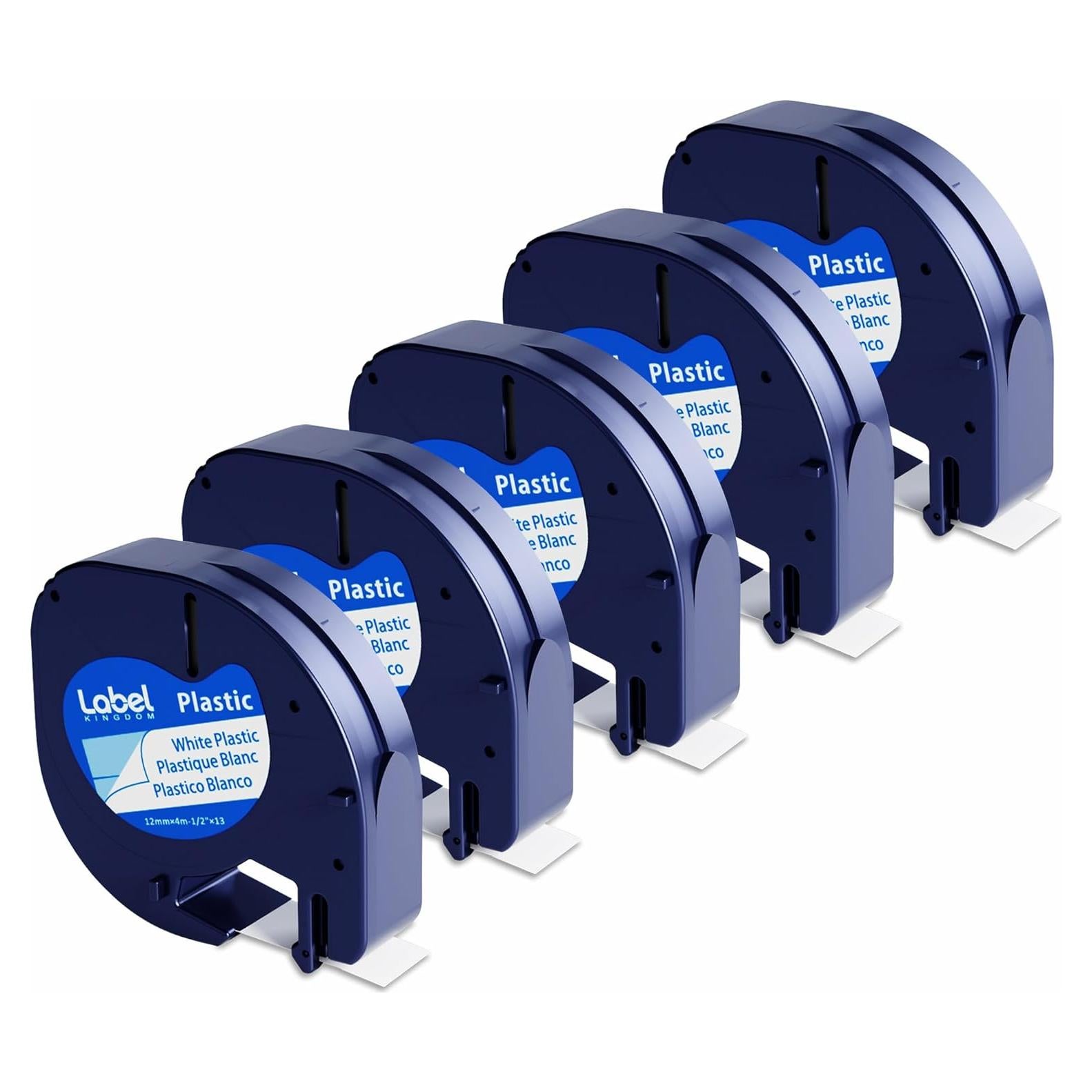 Cinta Plástica Blanca 12mm x 4m para Etiquetadora DYMO LetraTag