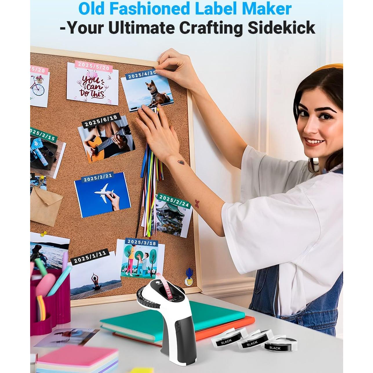 Máquina de Etiquetas en Relieve Phomemo E975 Negra con 6 Cintas