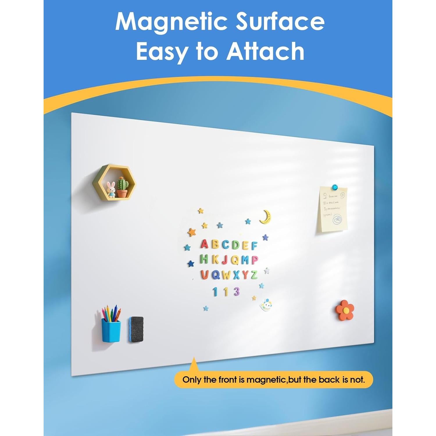 Pizarra Magnética Borrado en Seco MaxGear 95x76 cm con Accesorios