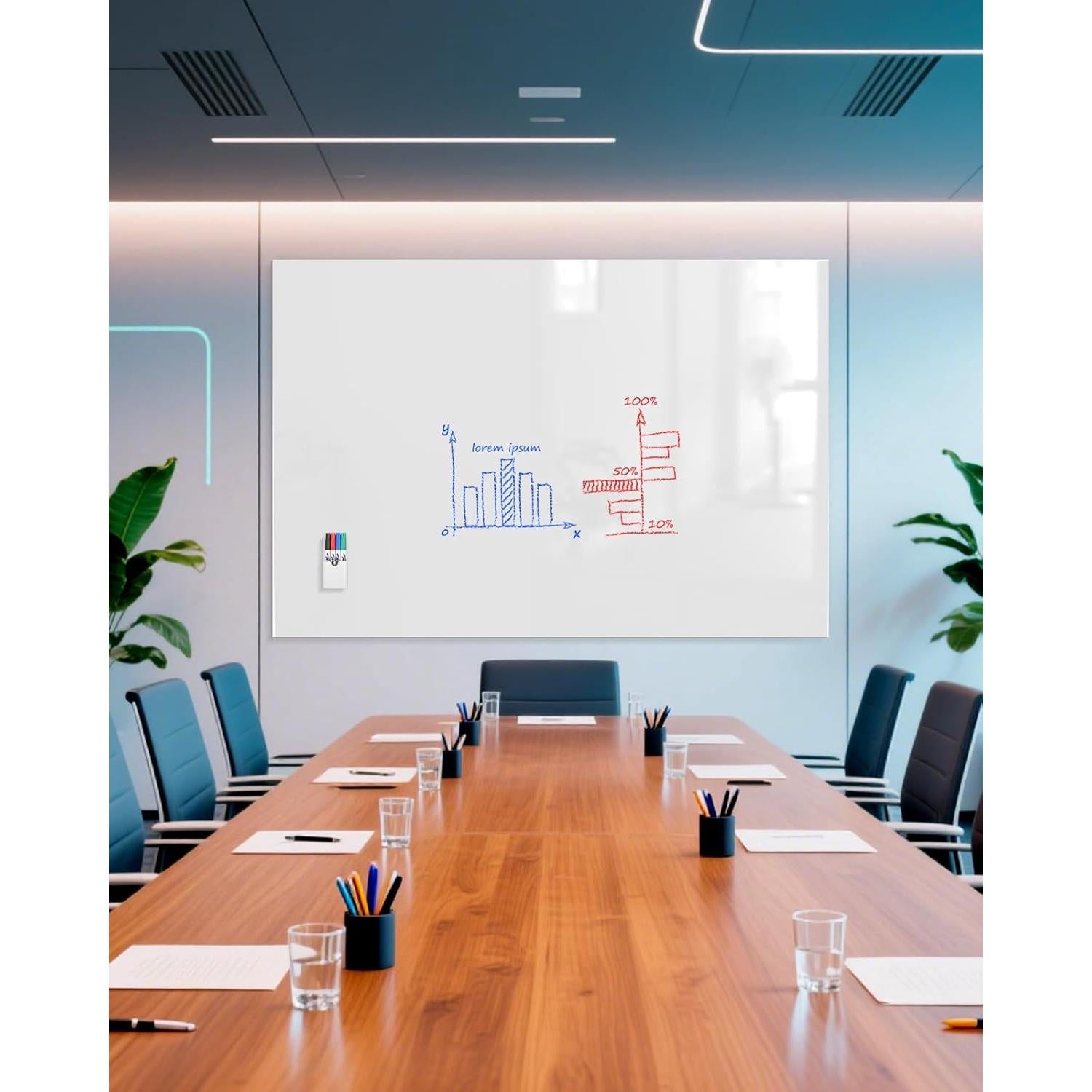 Pizarra Magnética Borrado en Seco MaxGear 95x76 cm con Accesorios