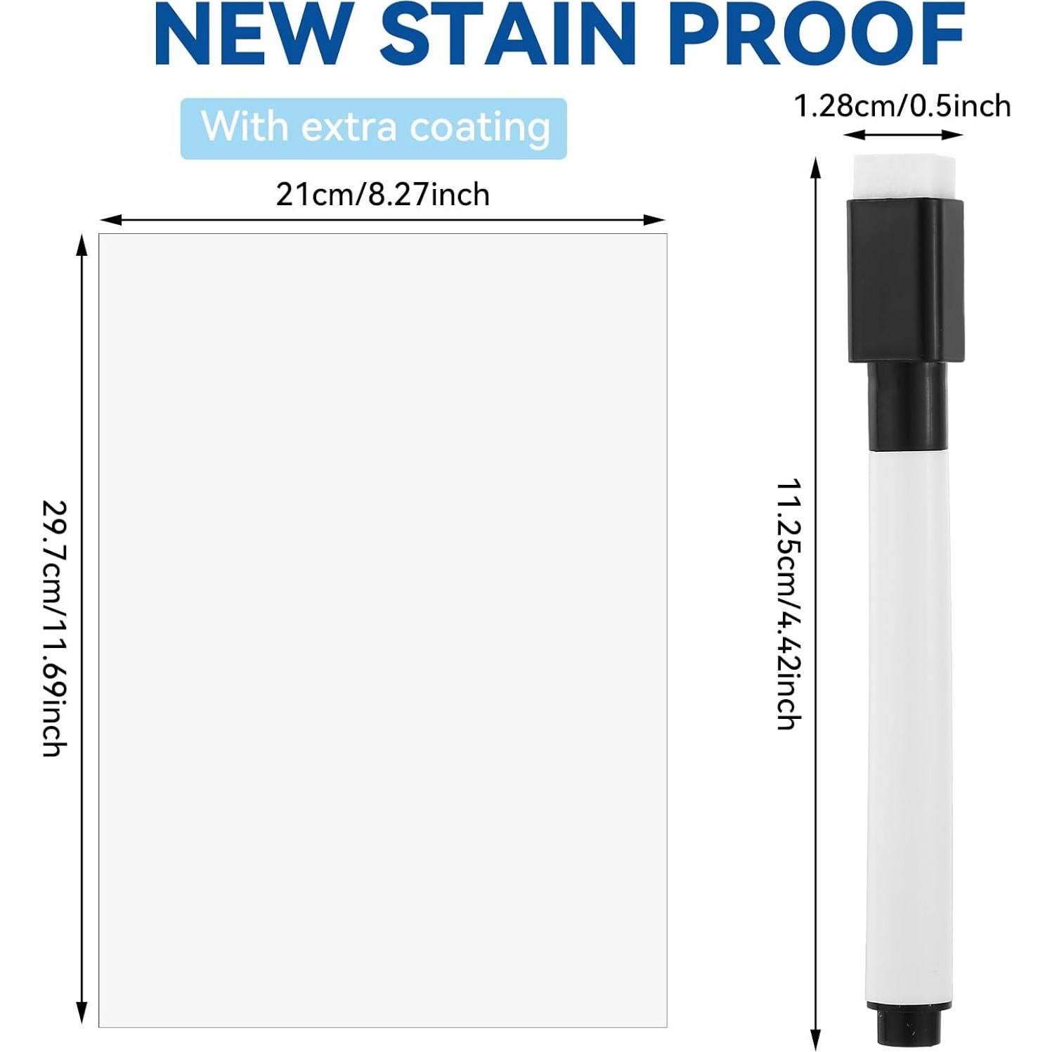 Paquete de 2 Stickers de Pizarra Borrable Ptwola 29.7x21 cm