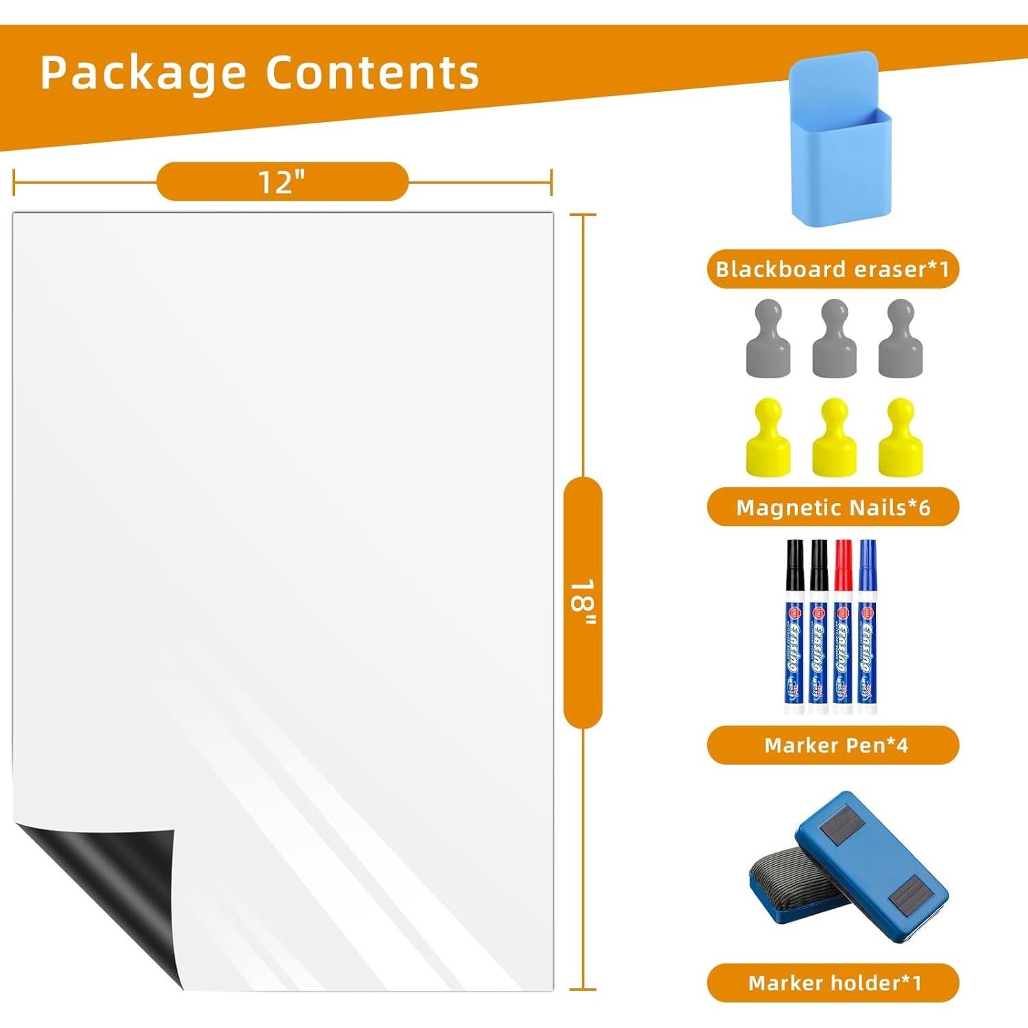 Papel Contacto Pizarra Blanca Magnética Babenoun 30.48x45.72 cm