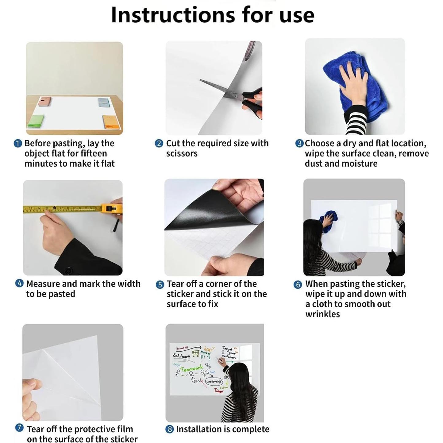 Papel Contacto Pizarra Blanca Magnética Babenoun 30.48x45.72 cm