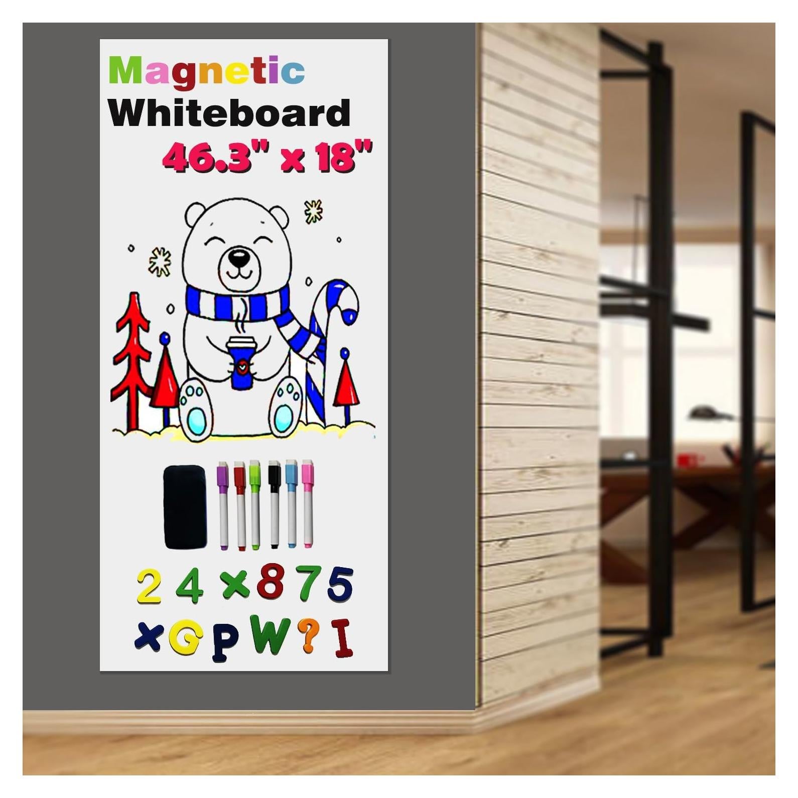 Papel de Pizarra Blanca Magnética Autoadhesiva Lacqwo 117.5x45.7cm