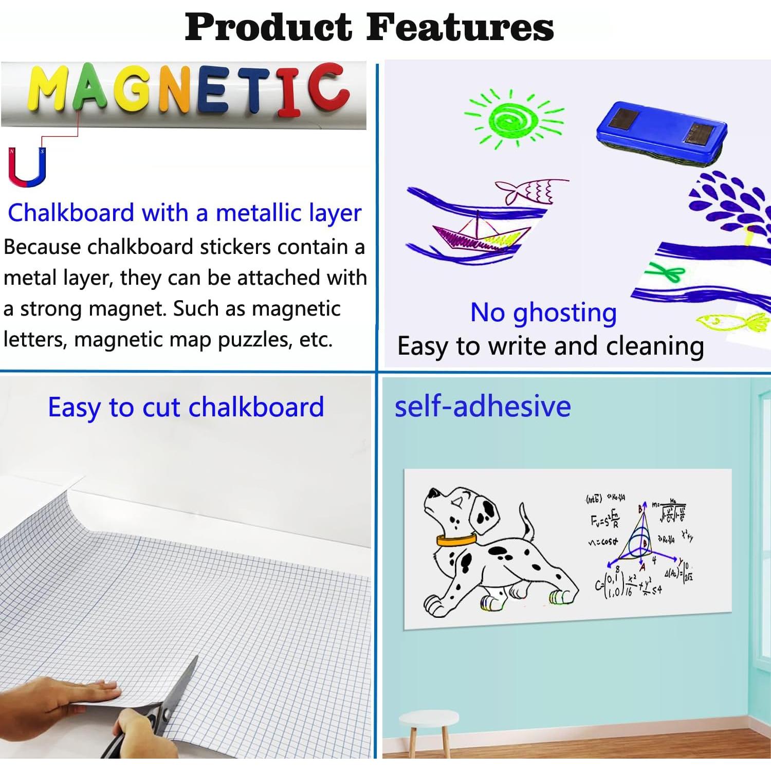 Papel de Pizarra Blanca Magnética Autoadhesiva Lacqwo 117.5x45.7cm