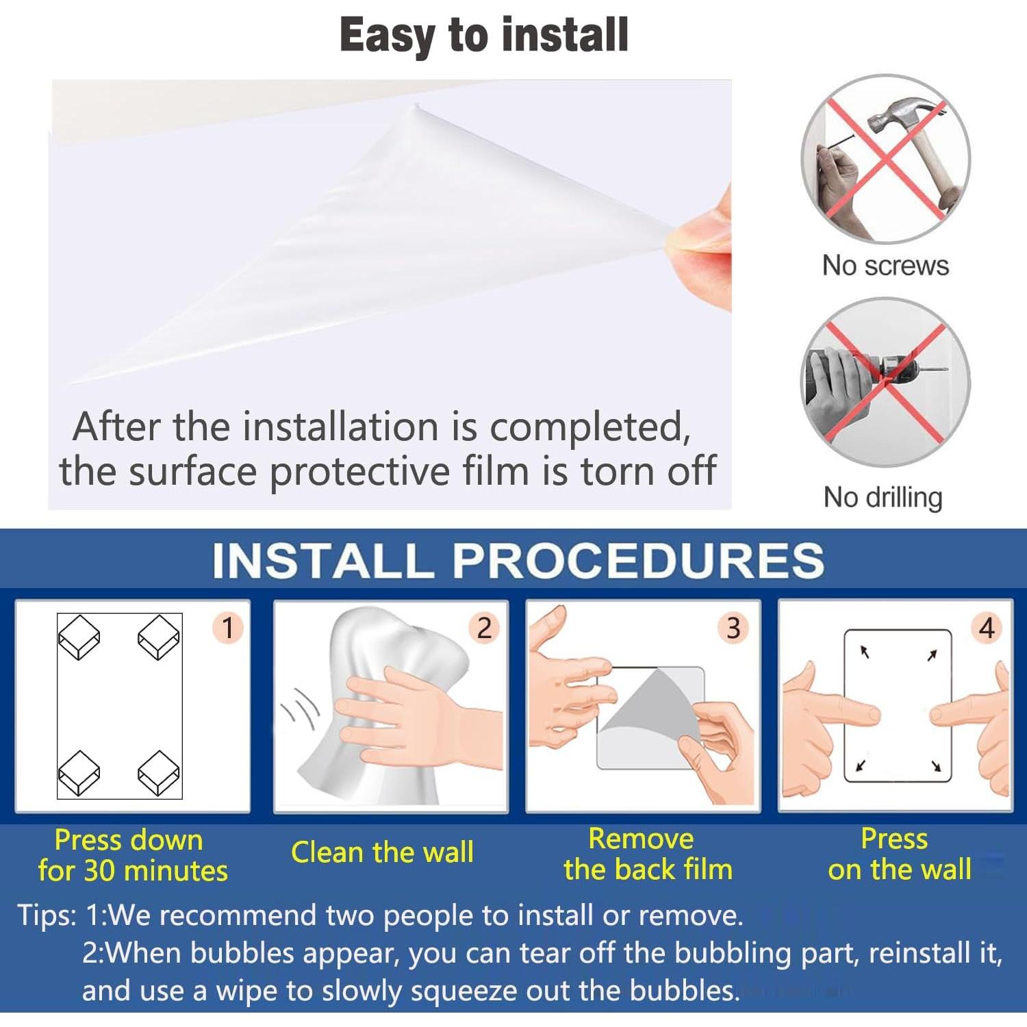 Papel de Pizarra Blanca Magnética Autoadhesiva Lacqwo 117.5x45.7cm
